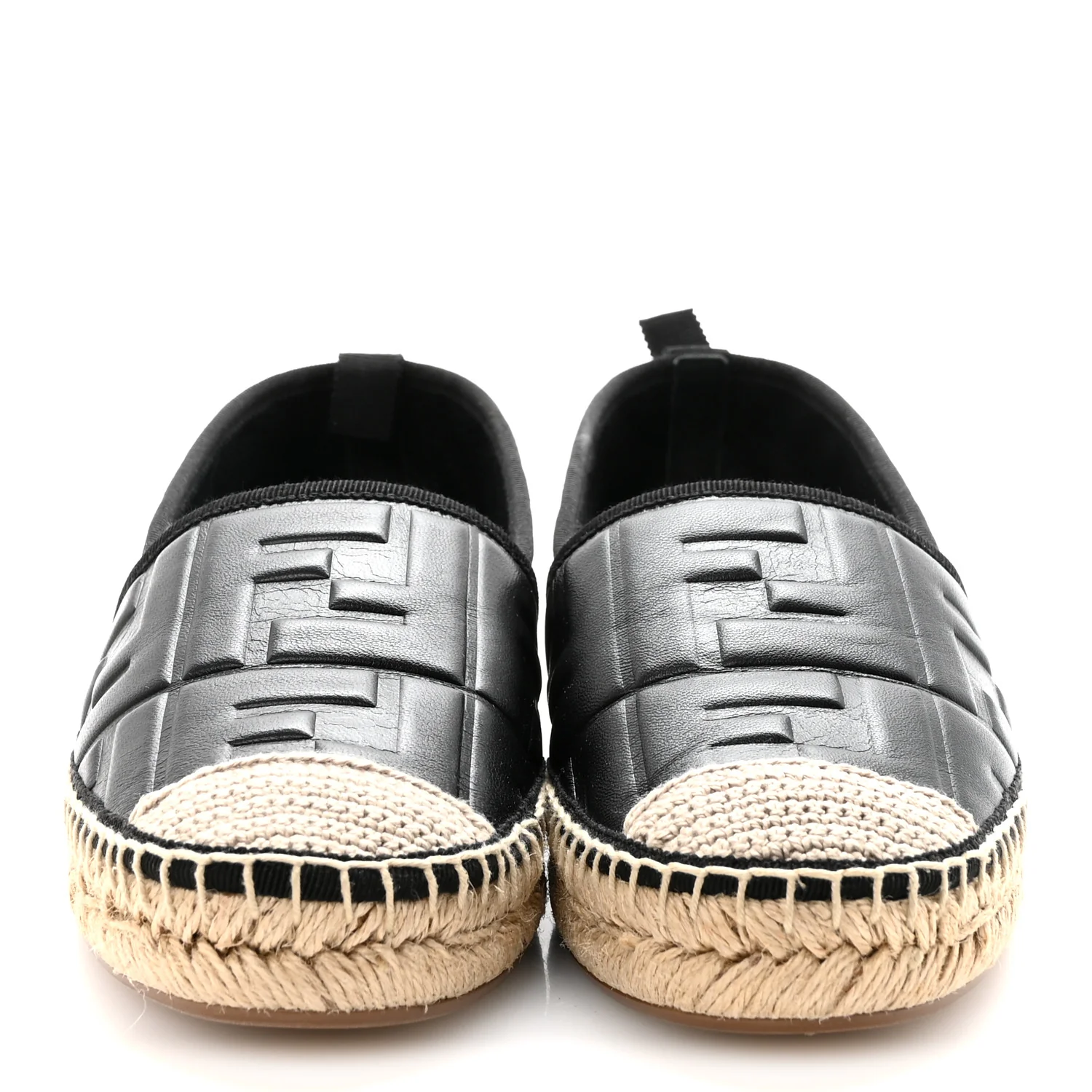 Nappa FF Embossed Espadrilles 38 Black - Image 3