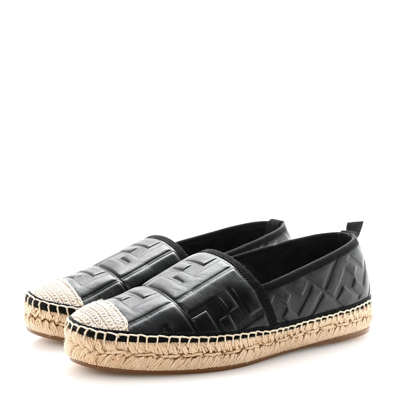 Nappa FF Embossed Espadrilles 38 Black - Image 4