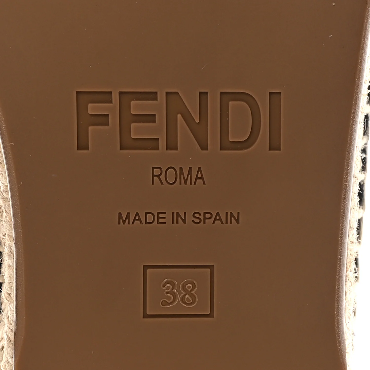 Nappa FF Embossed Espadrilles 38 Black - Image 7