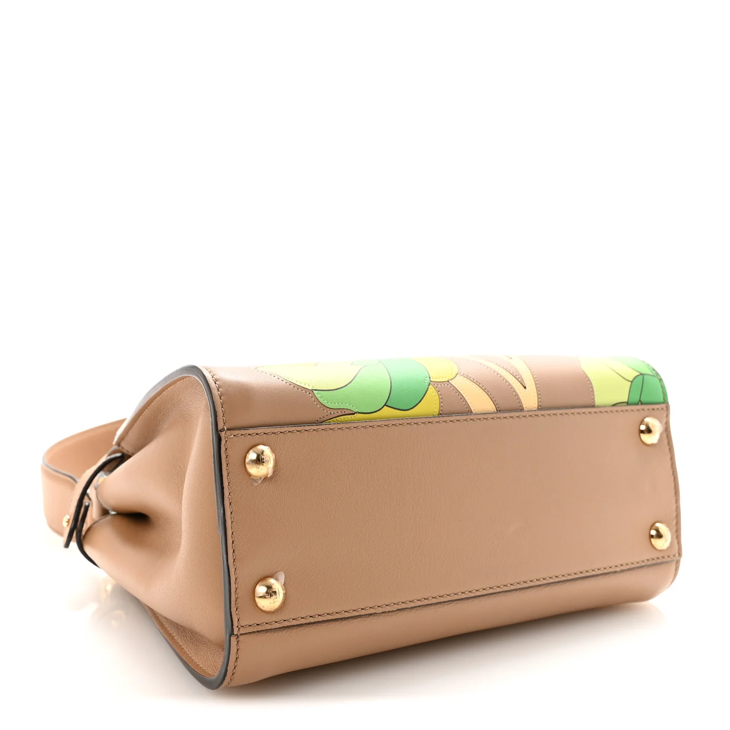 Nappa Nubuck Pequin Flower Inlay Mini Peekaboo Iconic Satchel Cuoio Multicolor - Image 3