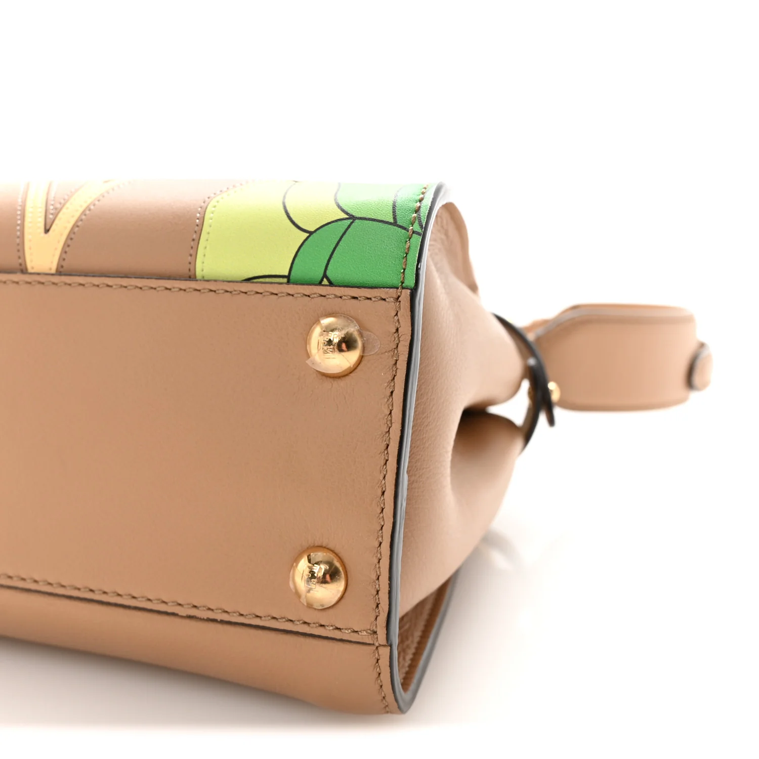 Nappa Nubuck Pequin Flower Inlay Mini Peekaboo Iconic Satchel Cuoio Multicolor - Image 8