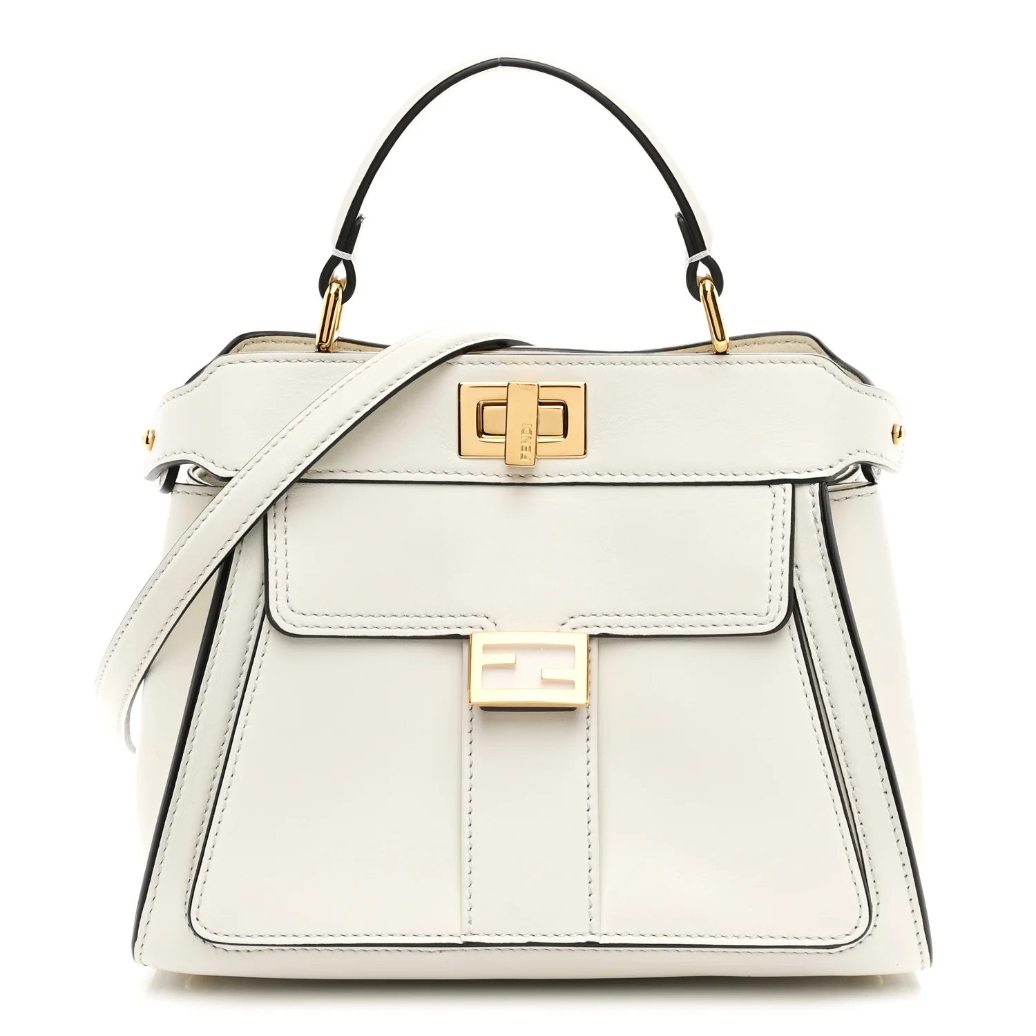 Nappa Pocket Mini Peekaboo Iconic Satchel White