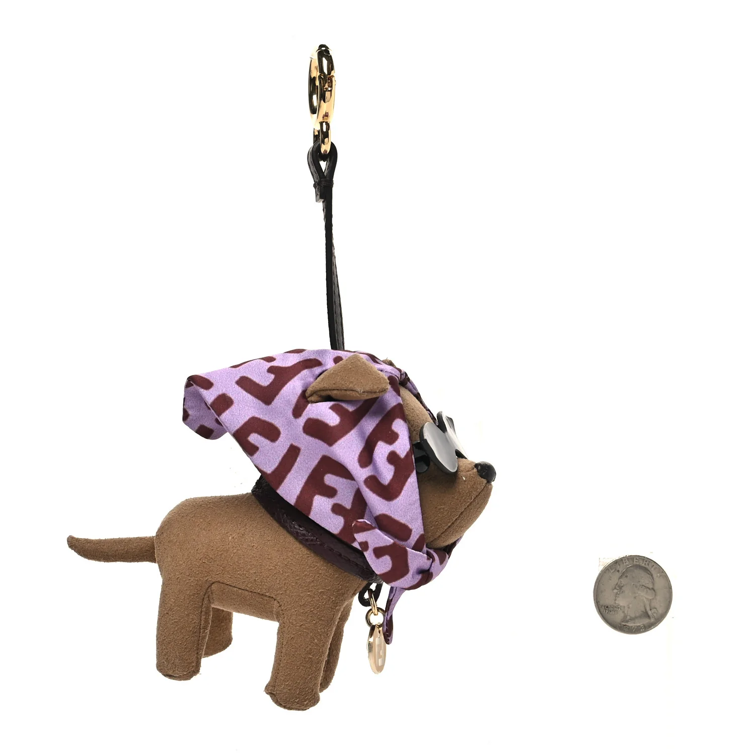 Nappa Vitello Padded Microfiber Gina Bag Charm Brown - Image 2