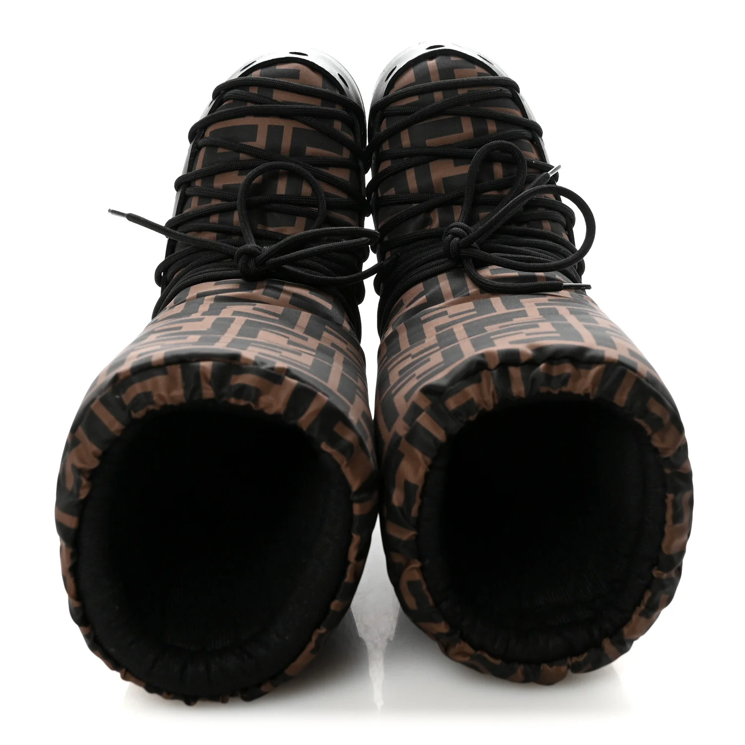 Nylon Rubber FF Snow Boots 37 Tobacco Black - Image 2
