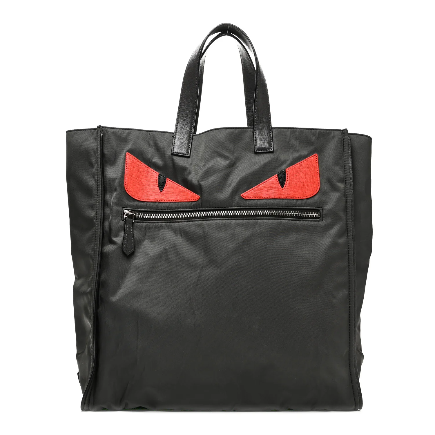 Nylon Vitello Elite Monster Eyes Tote Grey Multicolor