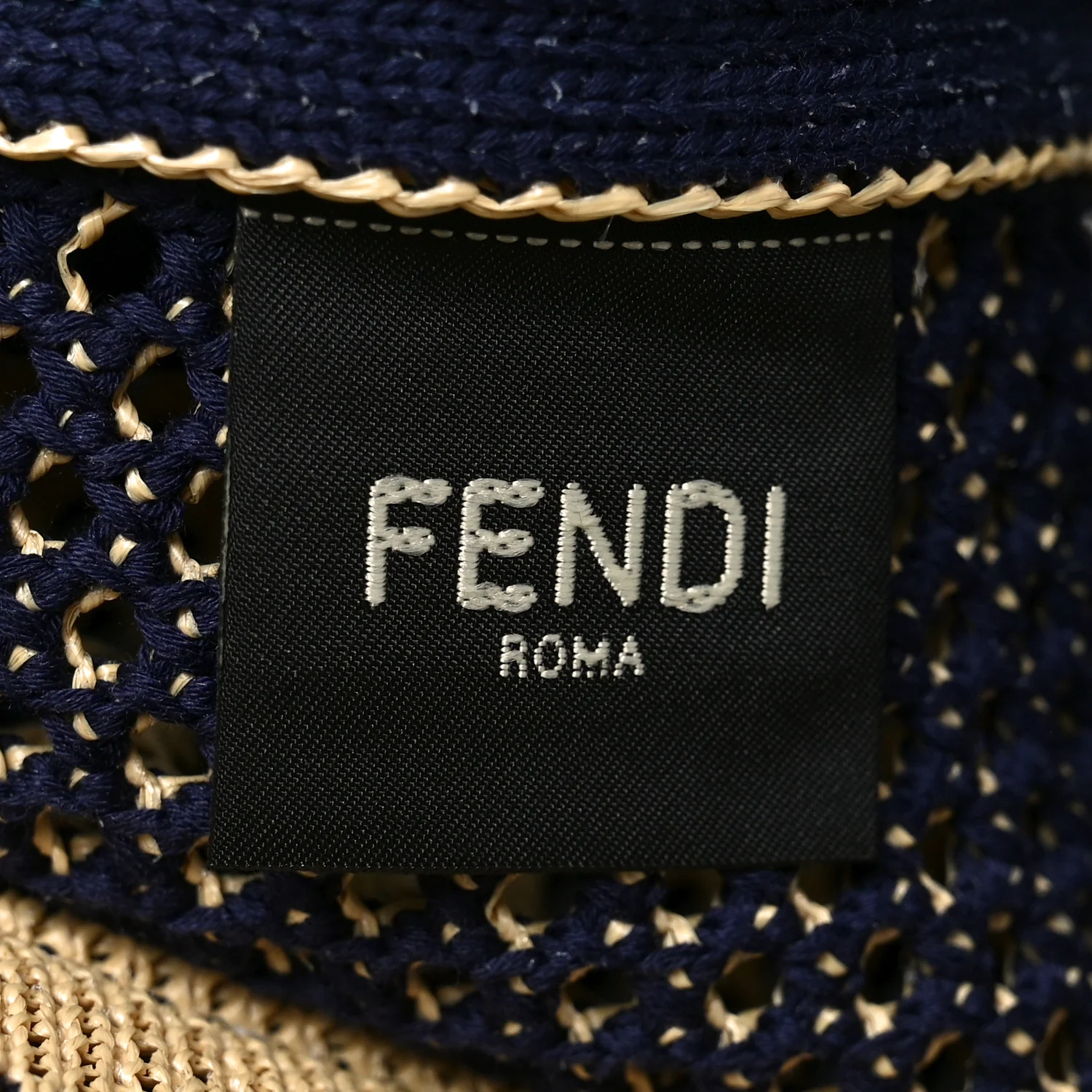 Raffia Woven Vitello King Soft Large Hobo Natural Beige Blue - Image 6