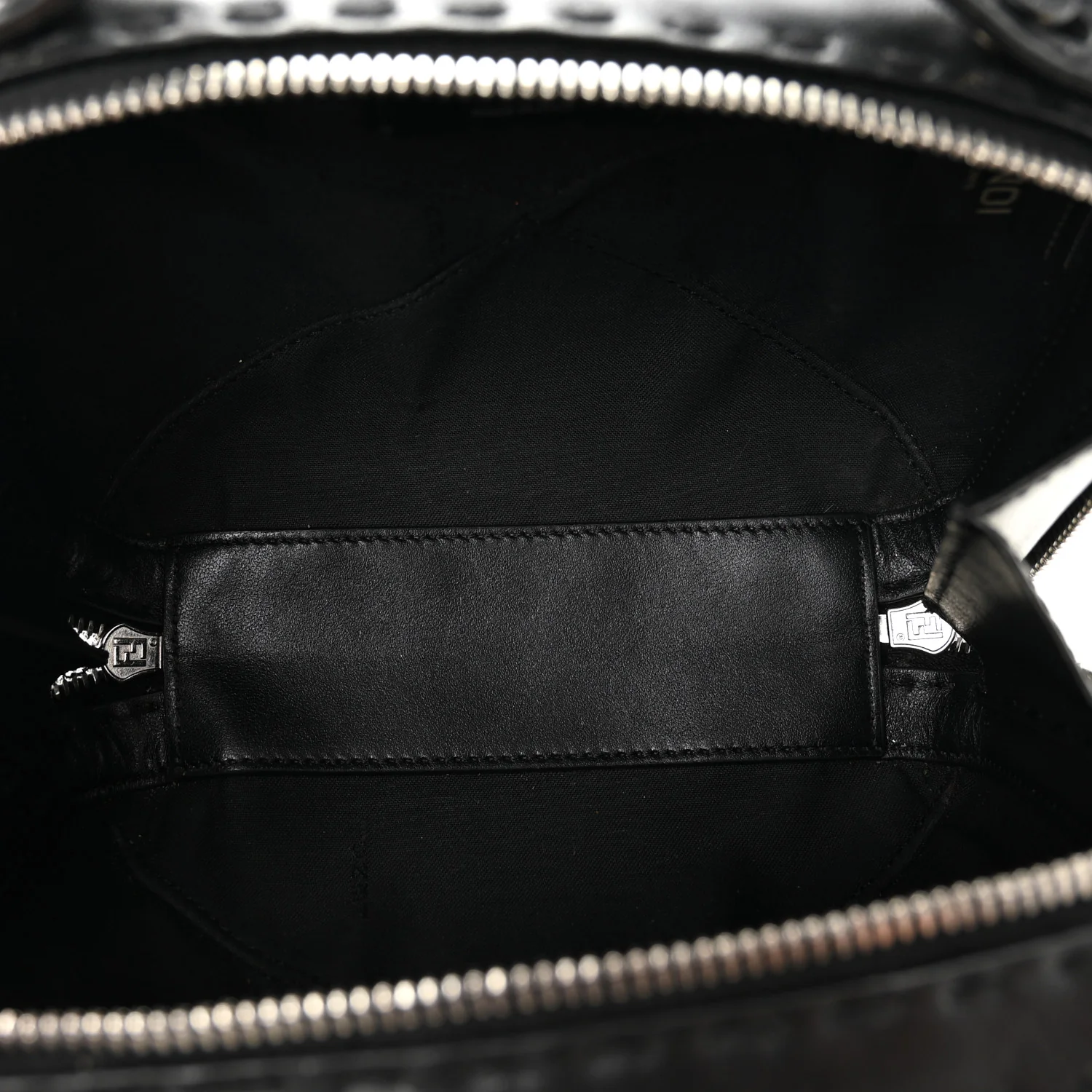 Recycled Fabric Jacquard Vitello Astro FF 1974 Mini Suitcase Bag Asfalto Black - Image 5