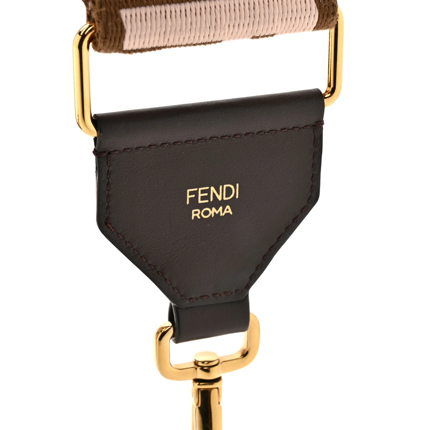 Ribbon Vitello Century FF 1974 Embroidered Adjustable Strap You Rosa Confetto Chocolate - Image 4