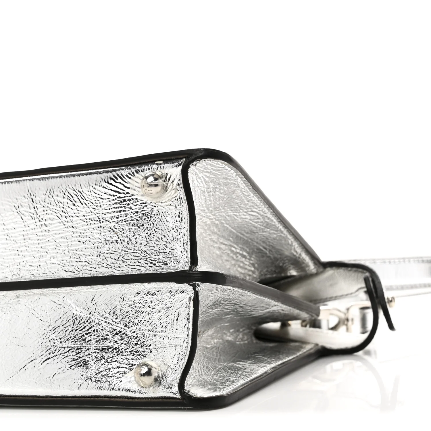 Rock Millenium Laminata Small Peekaboo I SEE U Satchel Argento - Image 11