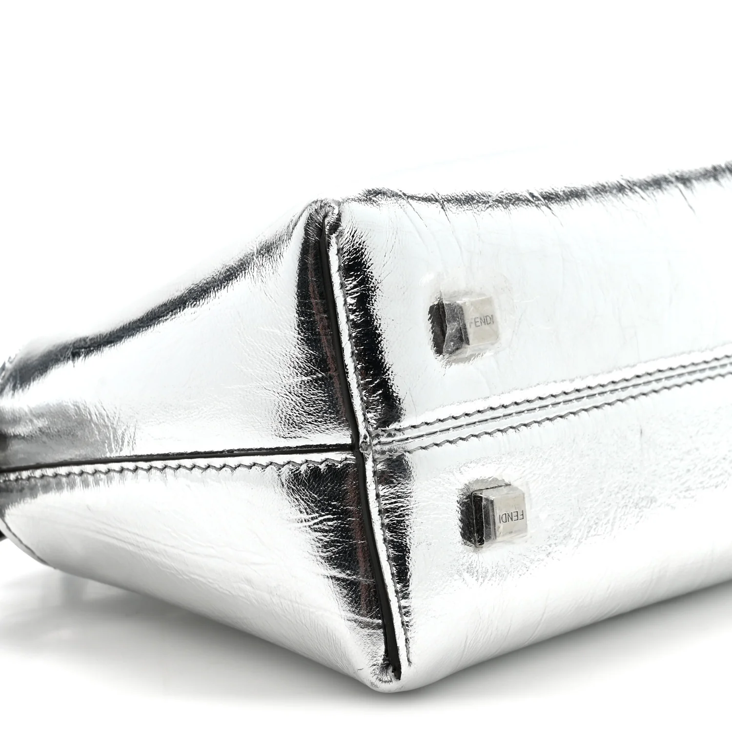 Rock Millenium Logo Embossed Mini By The Way Top Handle Boston Bag Argento - Image 9