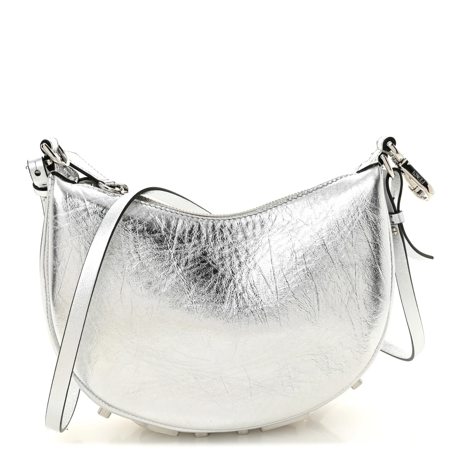 Rock Millenium Mini Fendigraphy Hobo Bag Argento