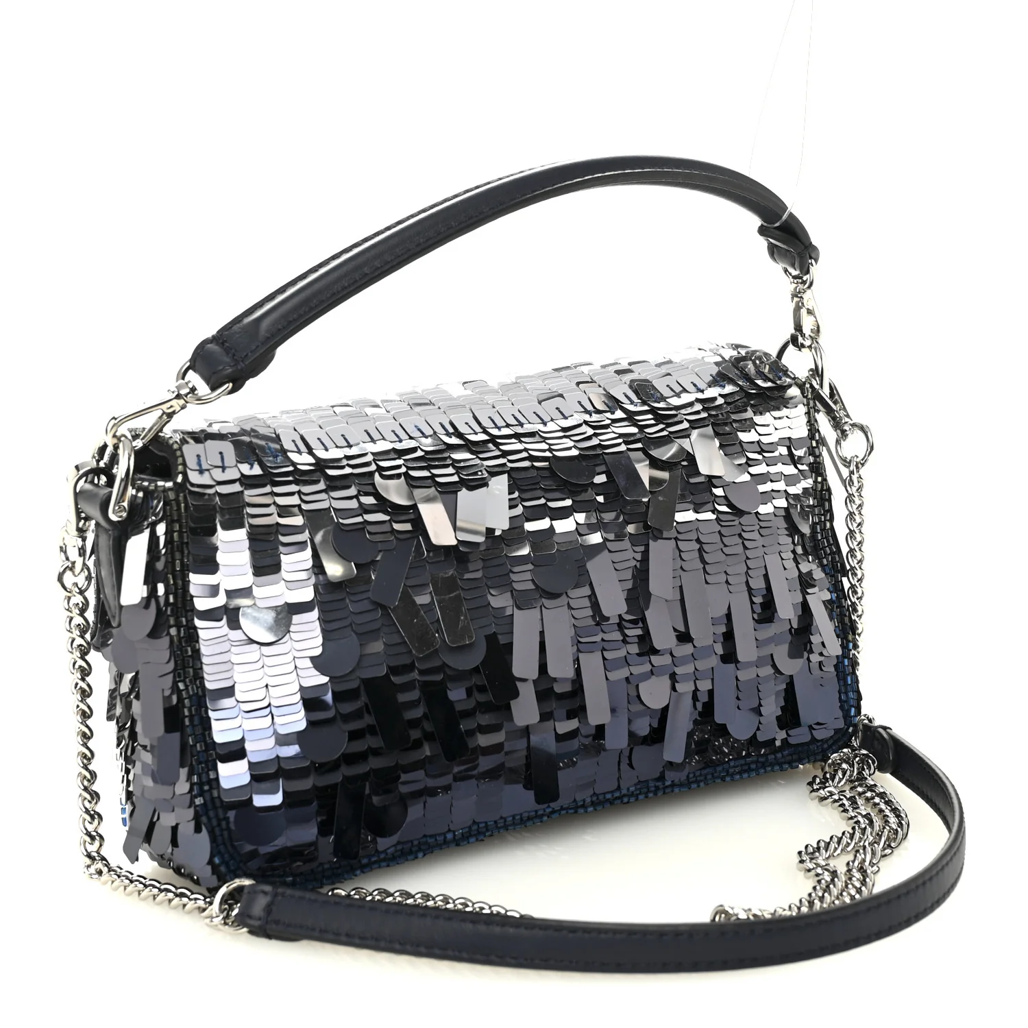 Sequin Paillettes Shiny Nappa Sex and the City Mini Baguette Midnight - Image 3