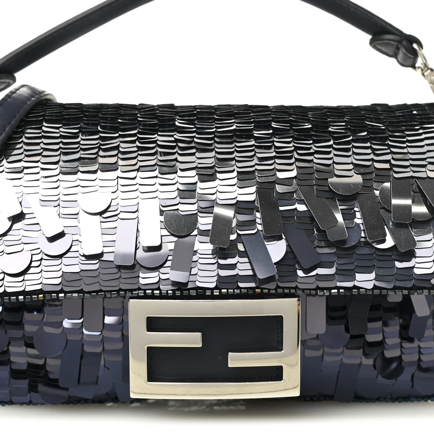 Sequin Paillettes Shiny Nappa Sex and the City Mini Baguette Midnight - Image 7