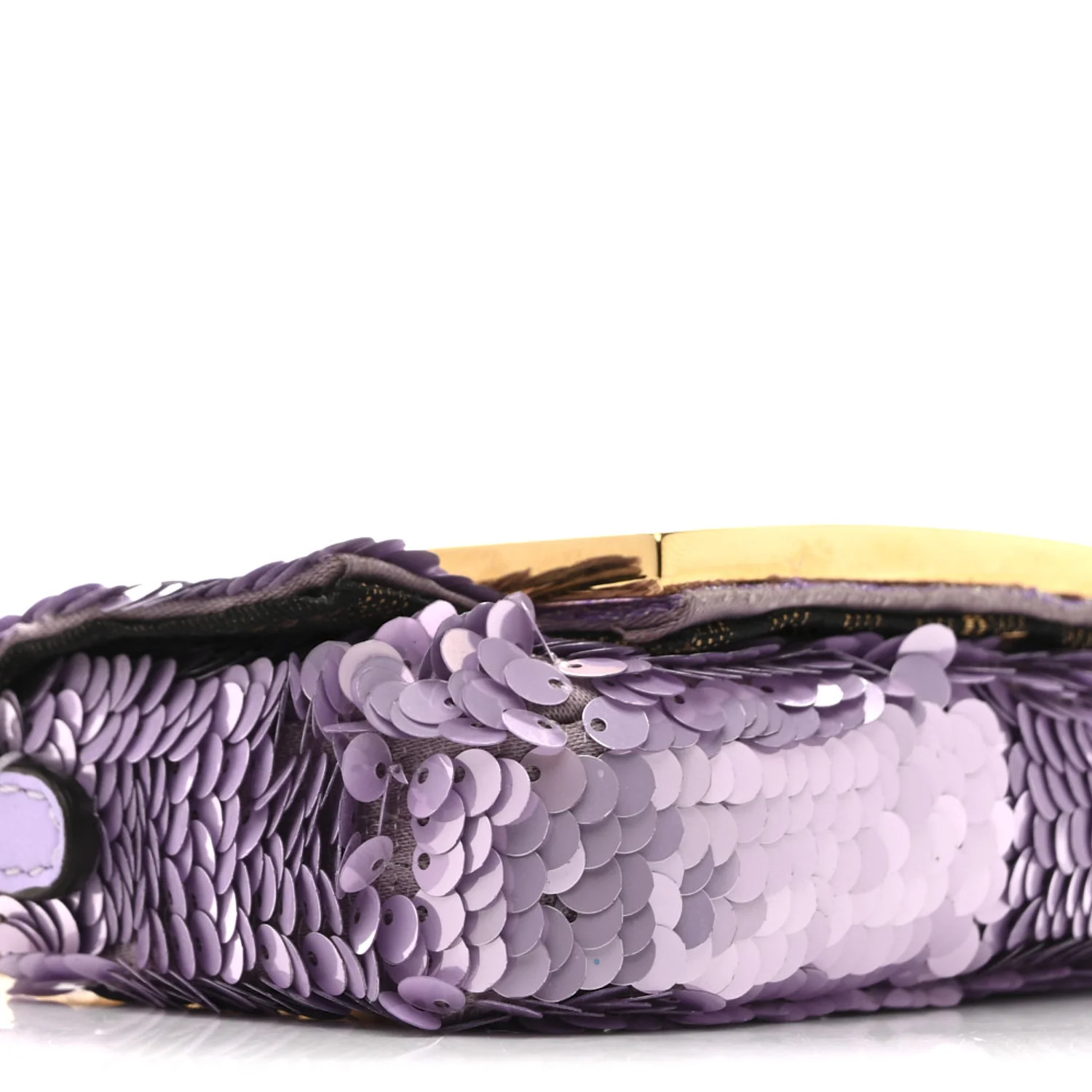 Sequin Paillettes Shiny Nappa Sex and the City Nano Maxi Buckle Baguette Charm Lilla - Image 10
