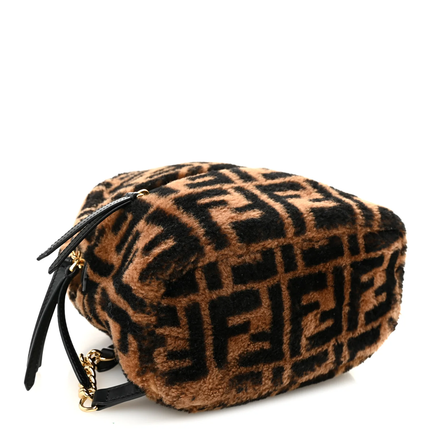 Shearling Macro FF 1974 Mini Backpack Tobacco Black - Image 4
