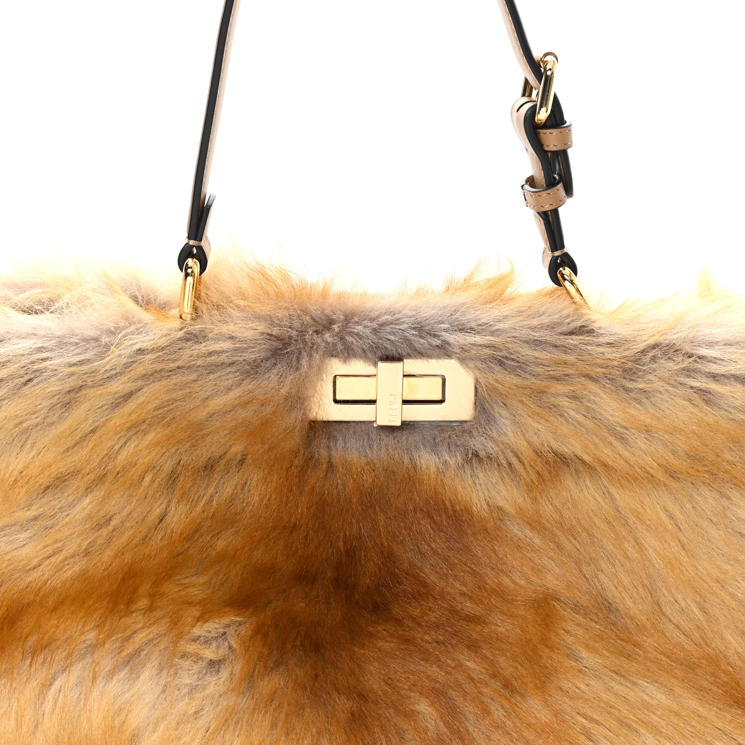 Shearling Suede Large Soft Peekaboo Beige - Image 7