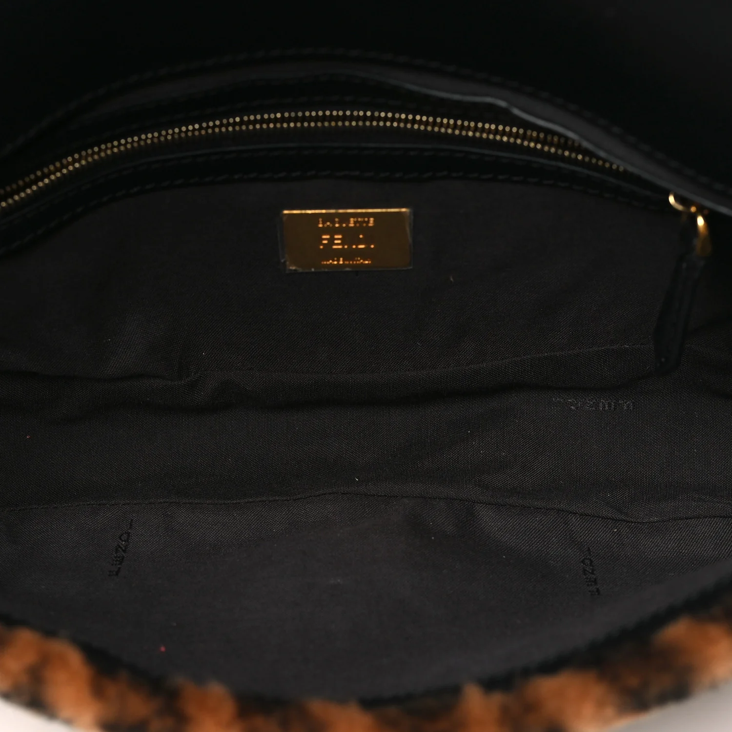 Shearling Vitello Dolce Macro FF 1974 Baguette Tobacco Black - Image 5