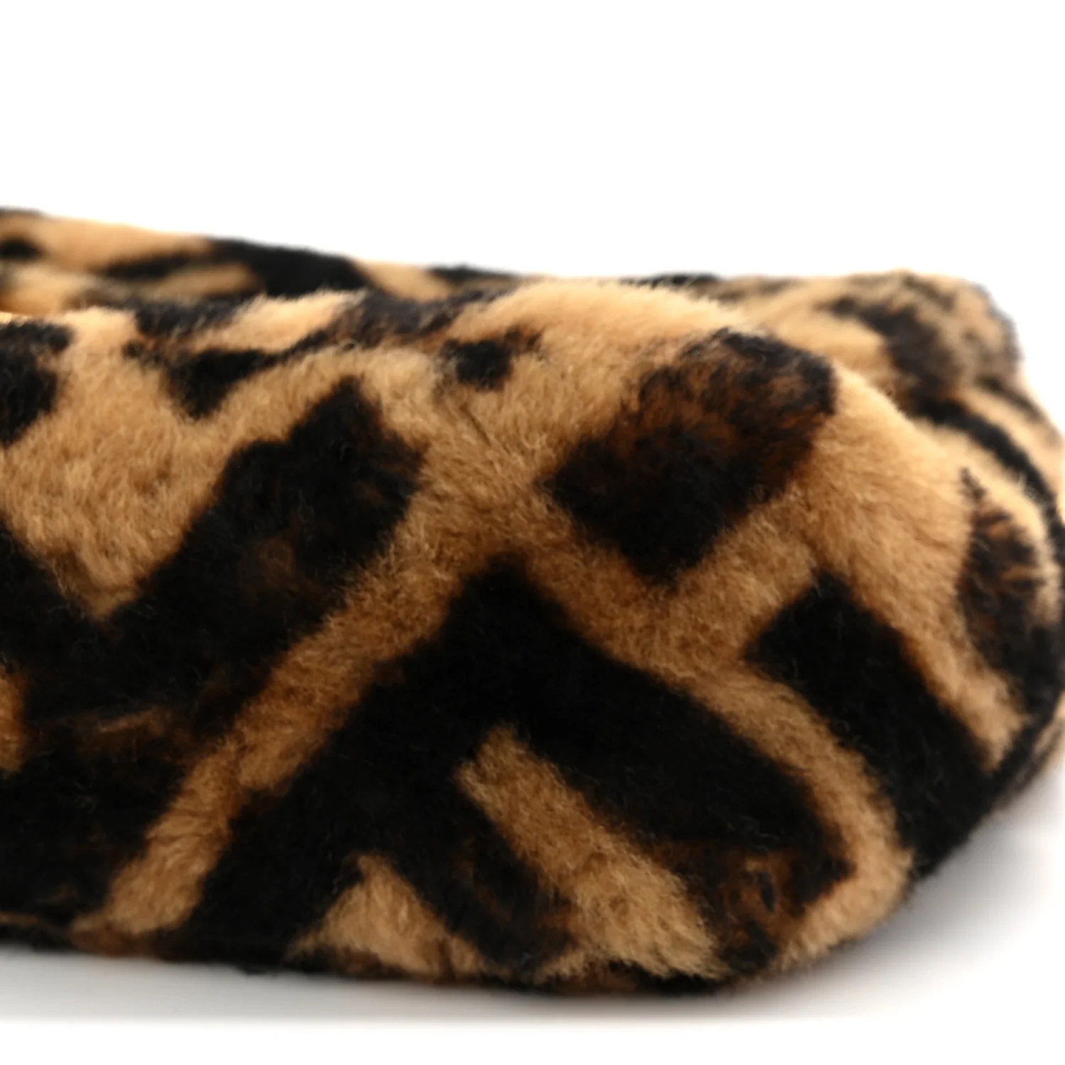 Shearling Vitello Dolce Macro FF 1974 Mini Baguette Tobacco Black - Image 10