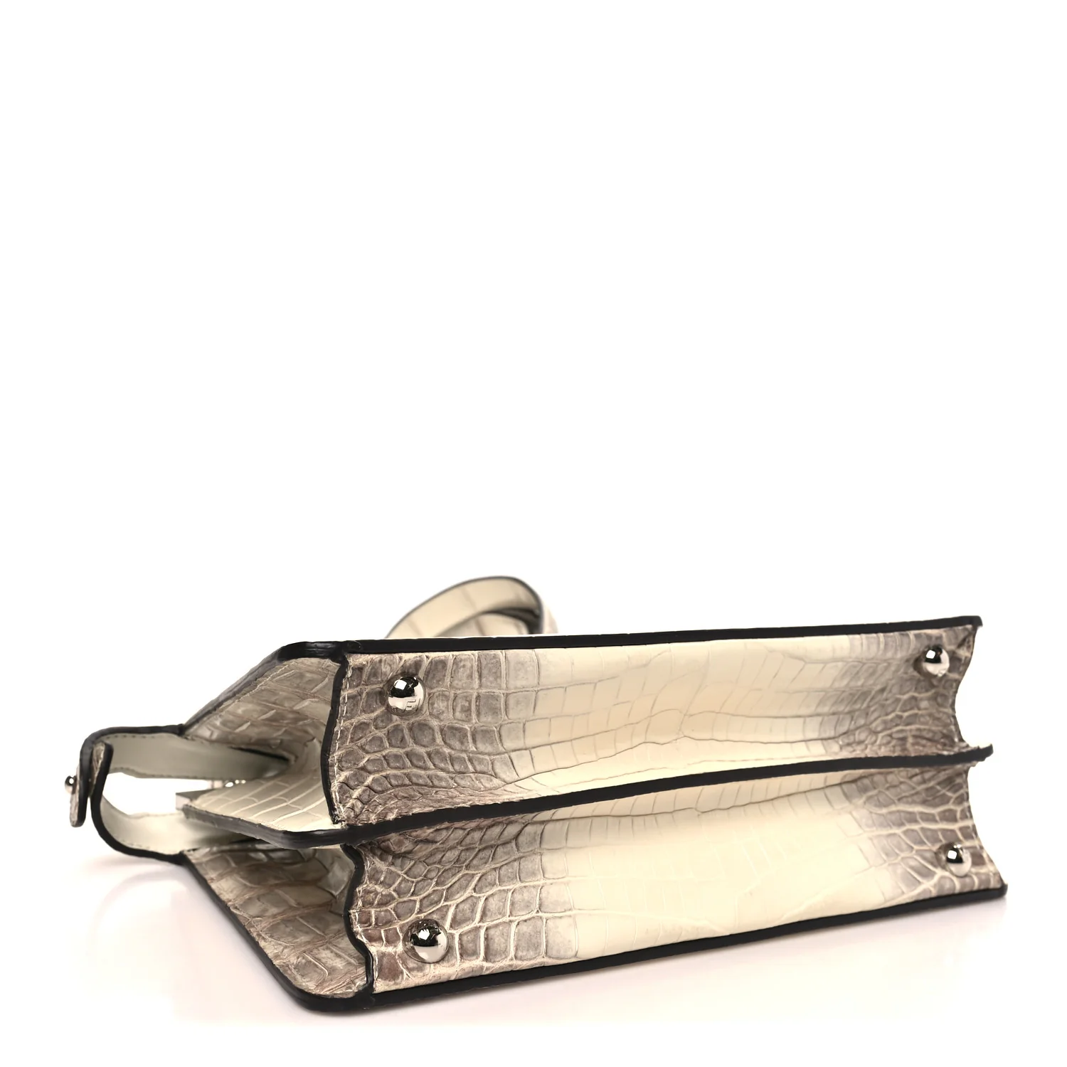 Shiny Crocodile Small Peekaboo I SEE U Satchel White - Image 4