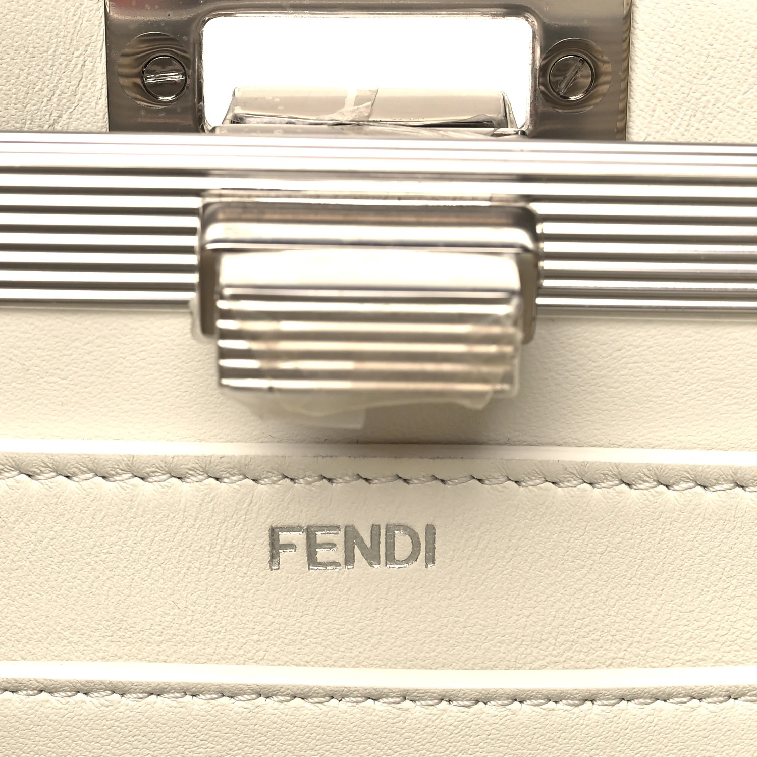 Shiny Crocodile Small Peekaboo I SEE U Satchel White - Image 6