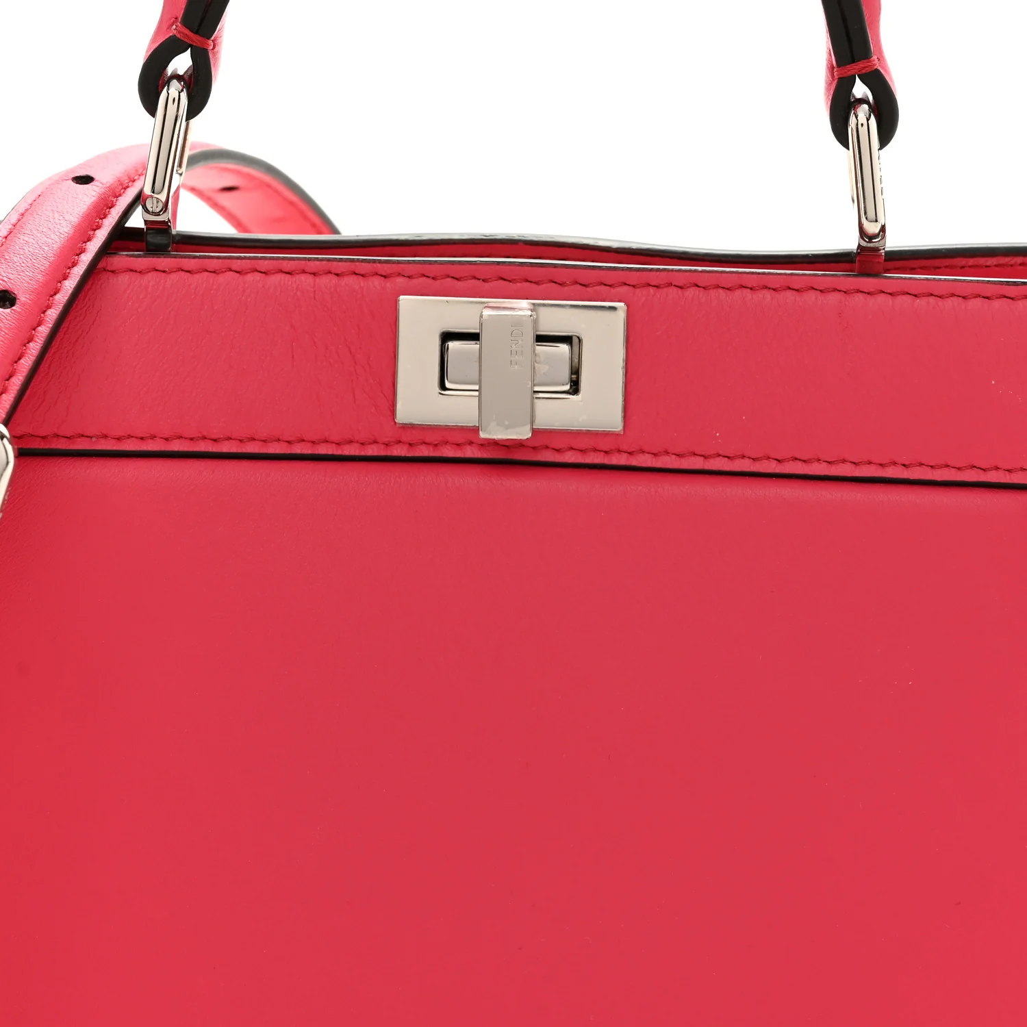 Shiny Nappa Petite Peekaboo I SEE U Satchel Lampone - Image 9
