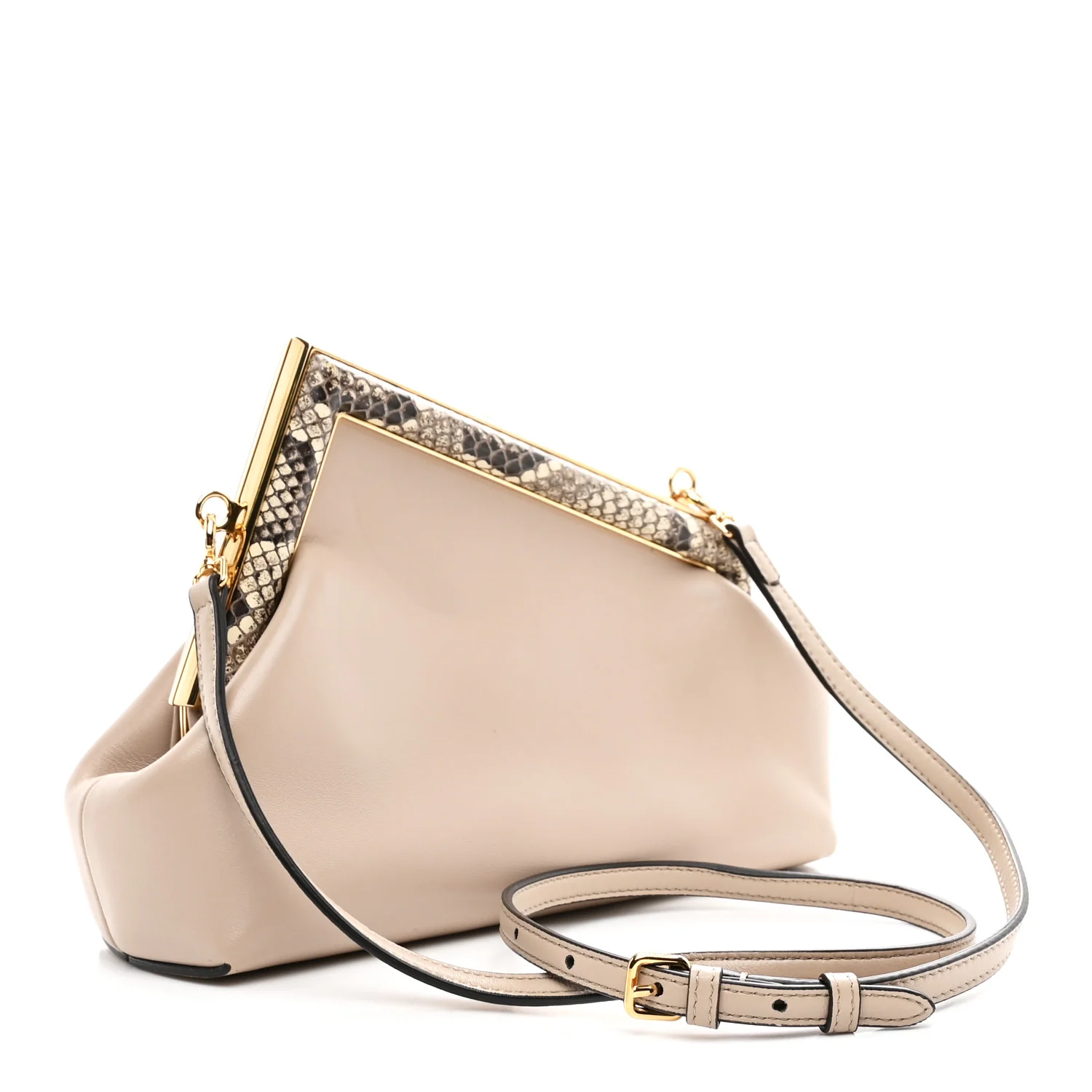 Shiny Nappa Snakeskin Small Fendi First Rosa Confetto Cipria - Image 3