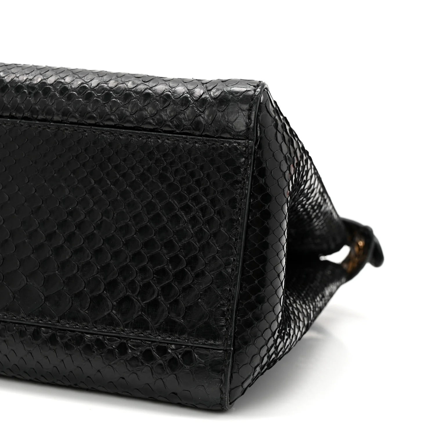 Snakeskin Nappa Mini Peekaboo Iconic Satchel Black - Image 10