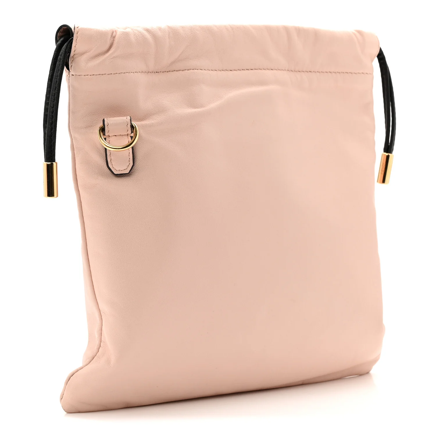 Soft Nappa Logo Small Drawstring Pouch Bag Rosa Quarzo Black - Image 3