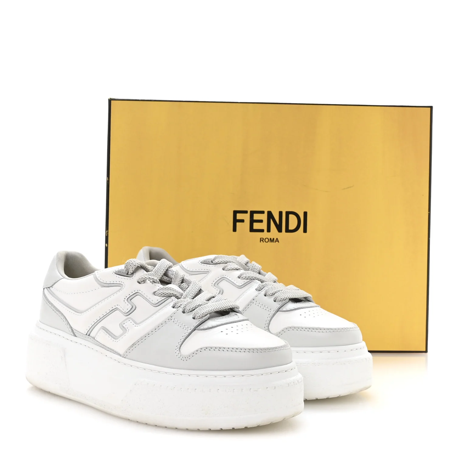 Suede Vitello Fendi Logo Match Low Top Sneakers 37.5 Cream Tobacco Black - Image 9