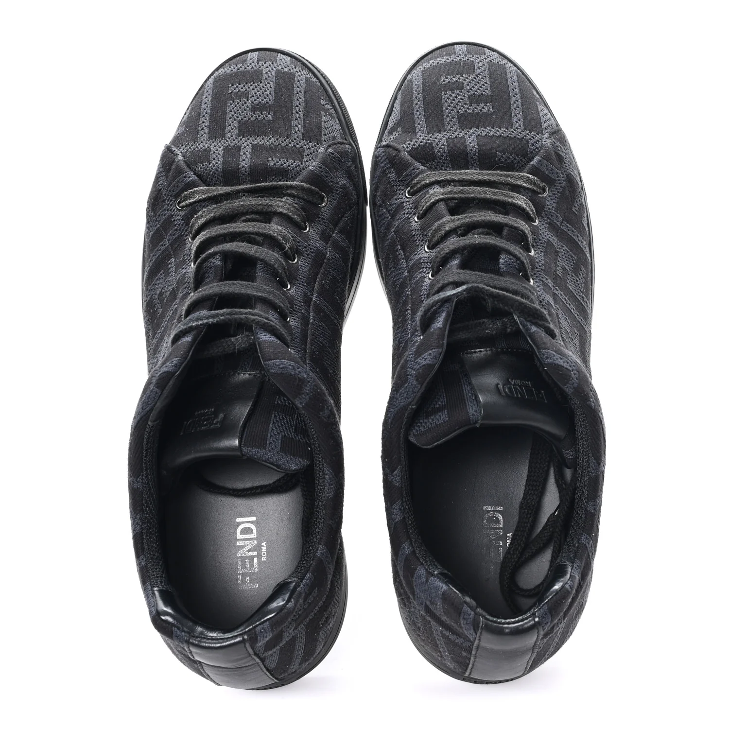Tech Fabric FF Mens Lace Up Low Top Sneakers 7 Black - Image 2