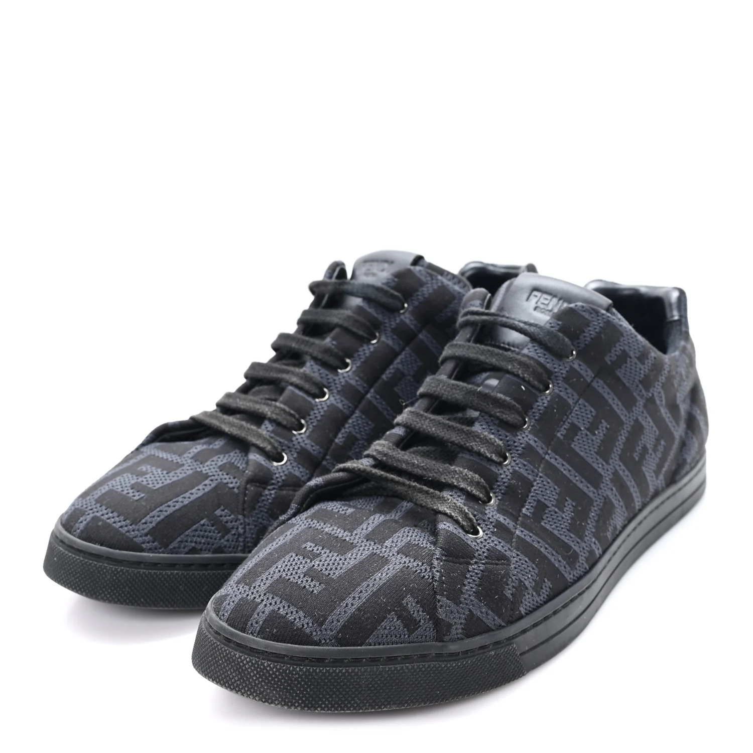 Tech Fabric FF Mens Lace Up Low Top Sneakers 7 Black - Image 4