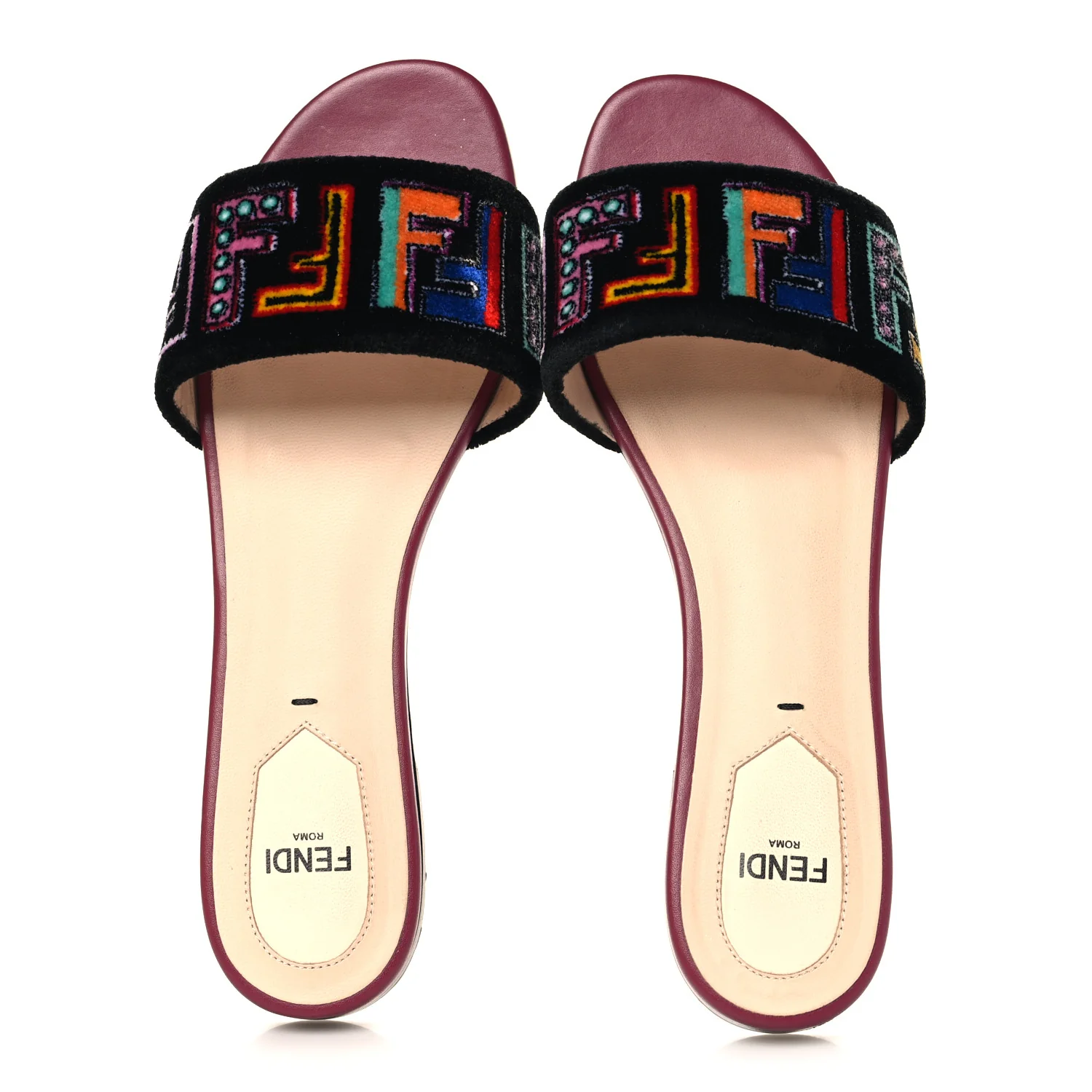 Velvet FF Flat Slide Sandals 37.5 Multicolor - Image 2