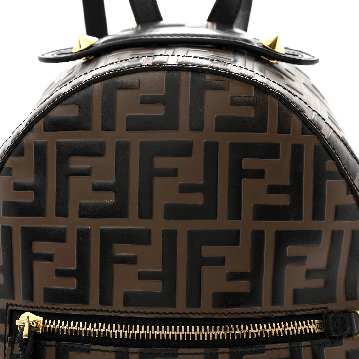 Vitello Bi-Color FF 1974 Embossed Mini Backpack Maya Black - Image 8