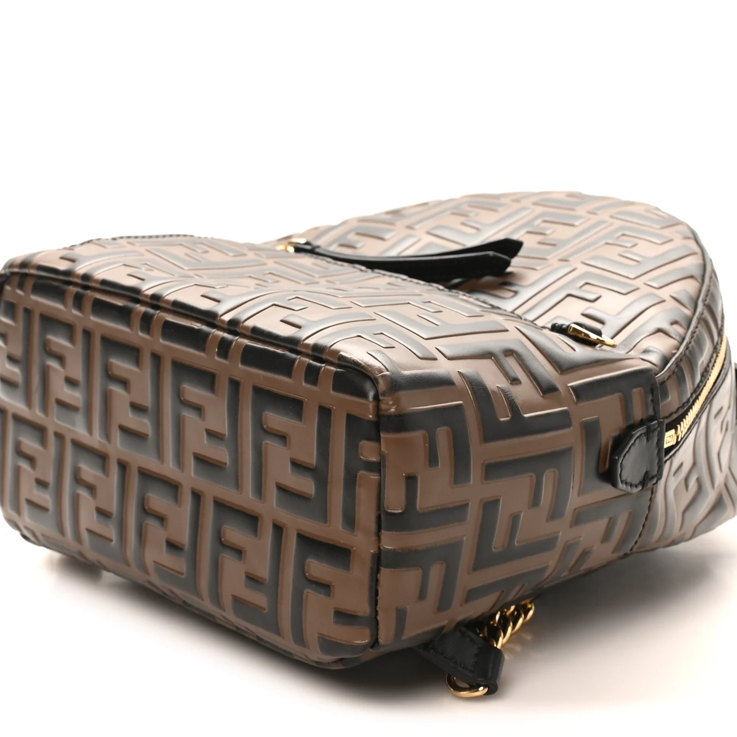 Vitello Bi-Color FF 1974 Embossed Mini Backpack Maya Black - Image 10