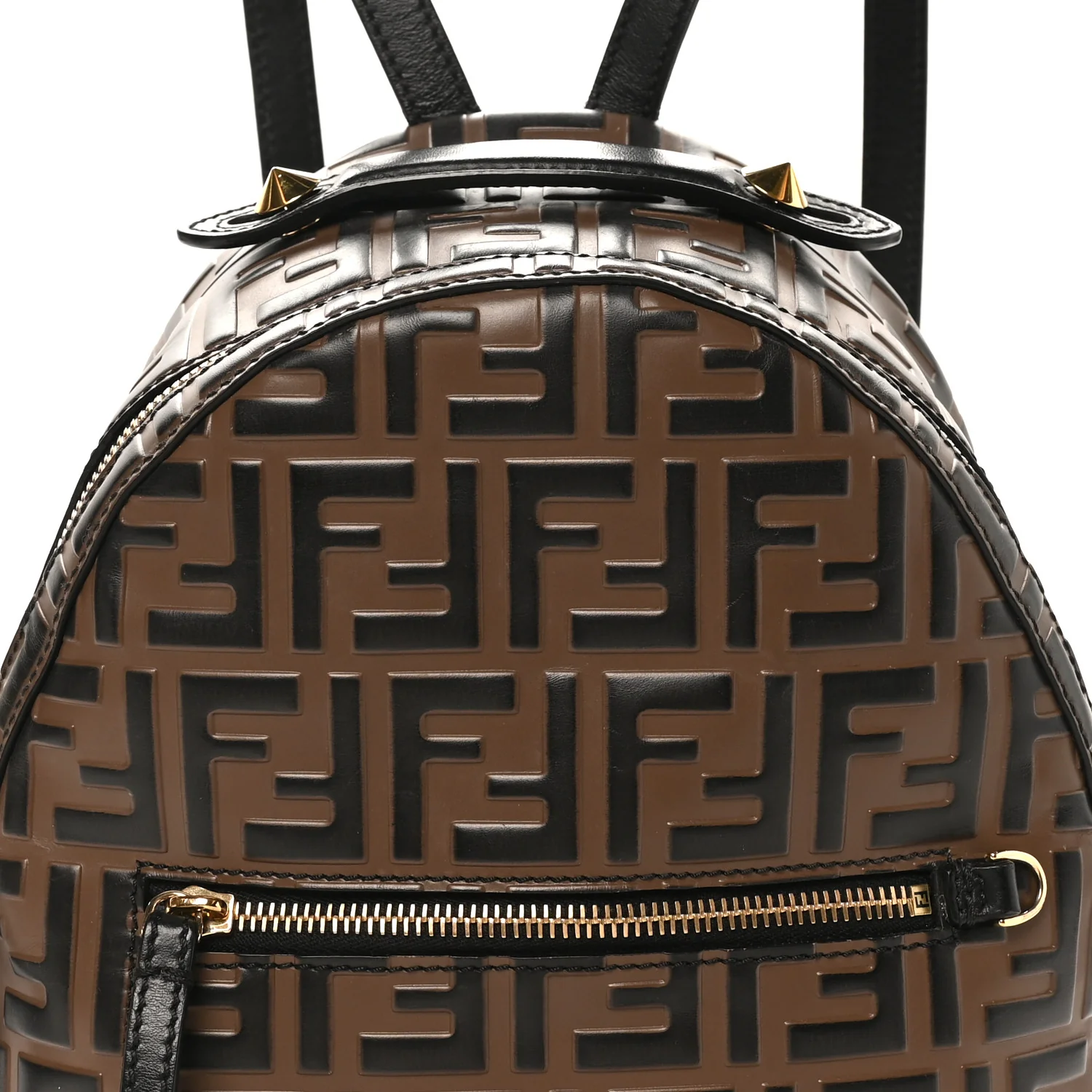 Vitello Bi-Color FF 1974 Embossed Mini Backpack Maya Black - Image 8