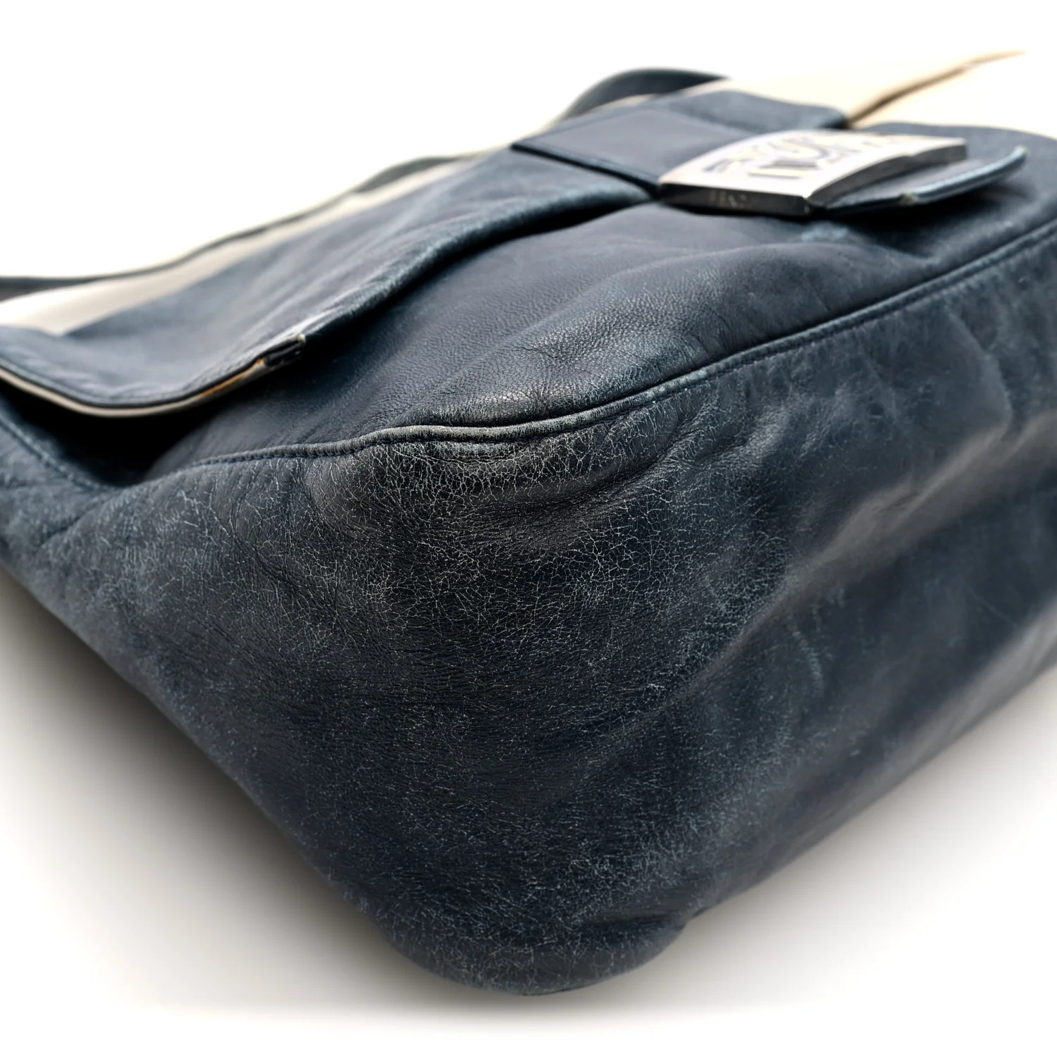 Vitello Bi-Color Mama Baguette Blue Beige - Image 6