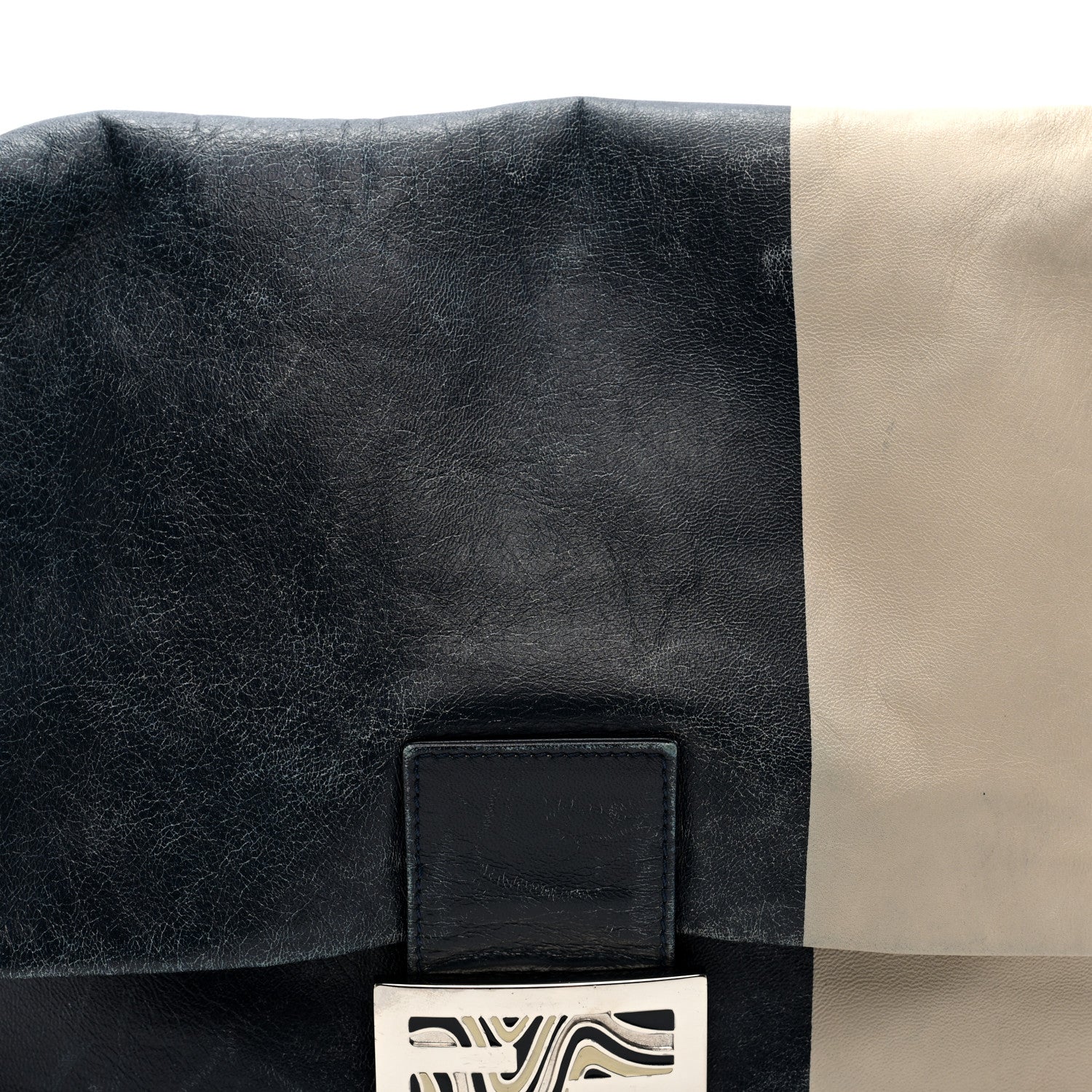Vitello Bi-Color Mama Baguette Blue Beige - Image 7