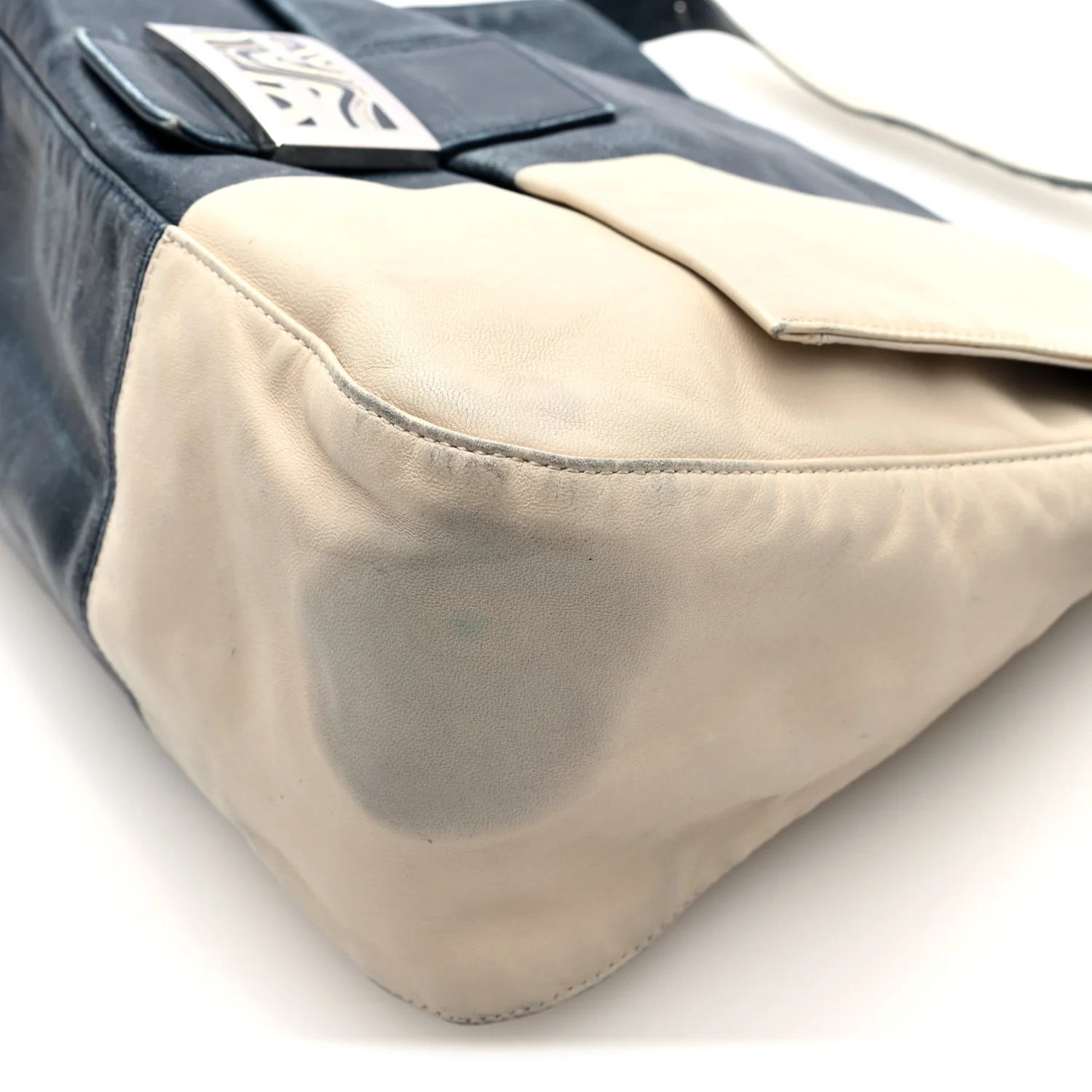 Vitello Bi-Color Mama Baguette Blue Beige - Image 9