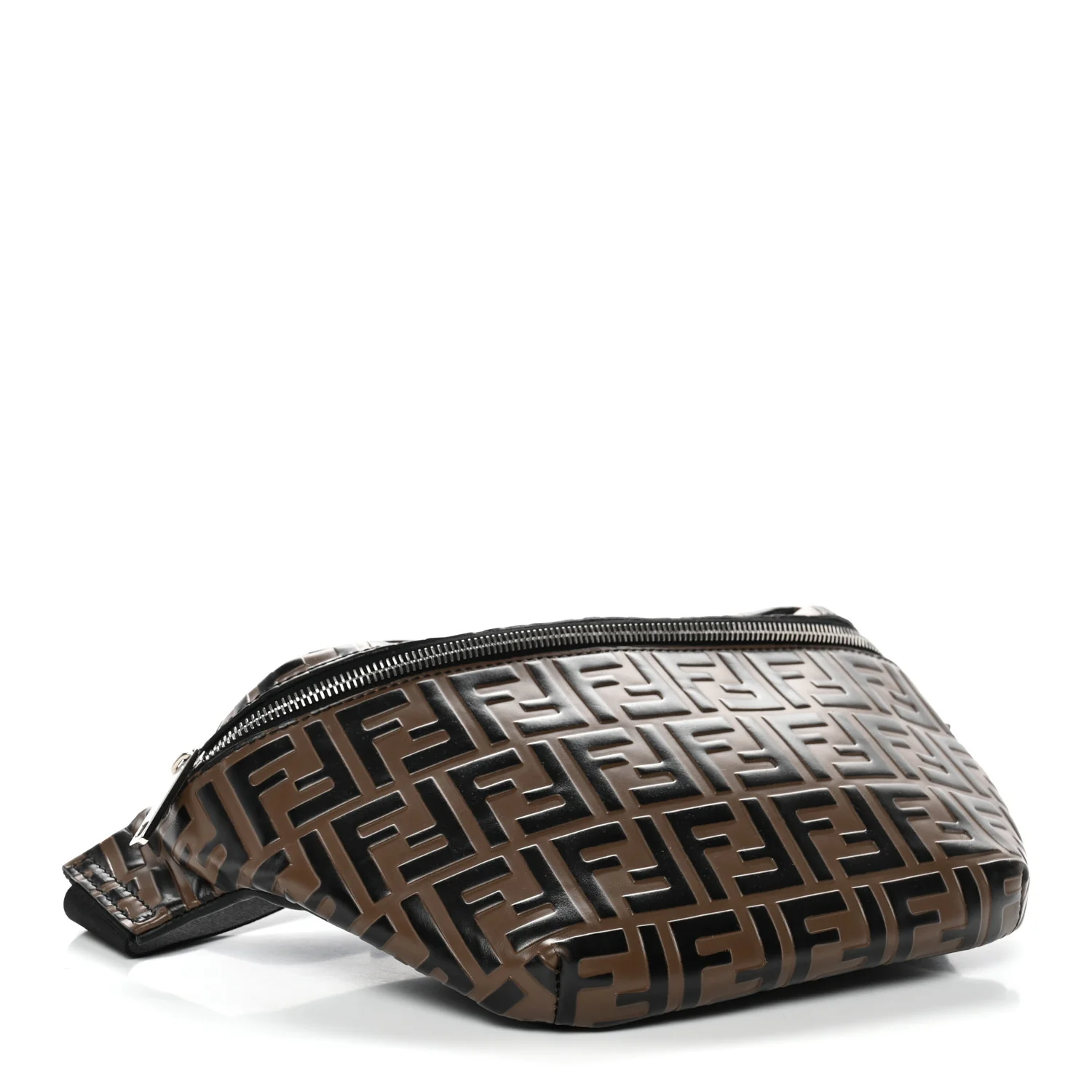 Vitello Century Bi-Color FF 1974 Embossed Belt Bag Maya Black - Image 4