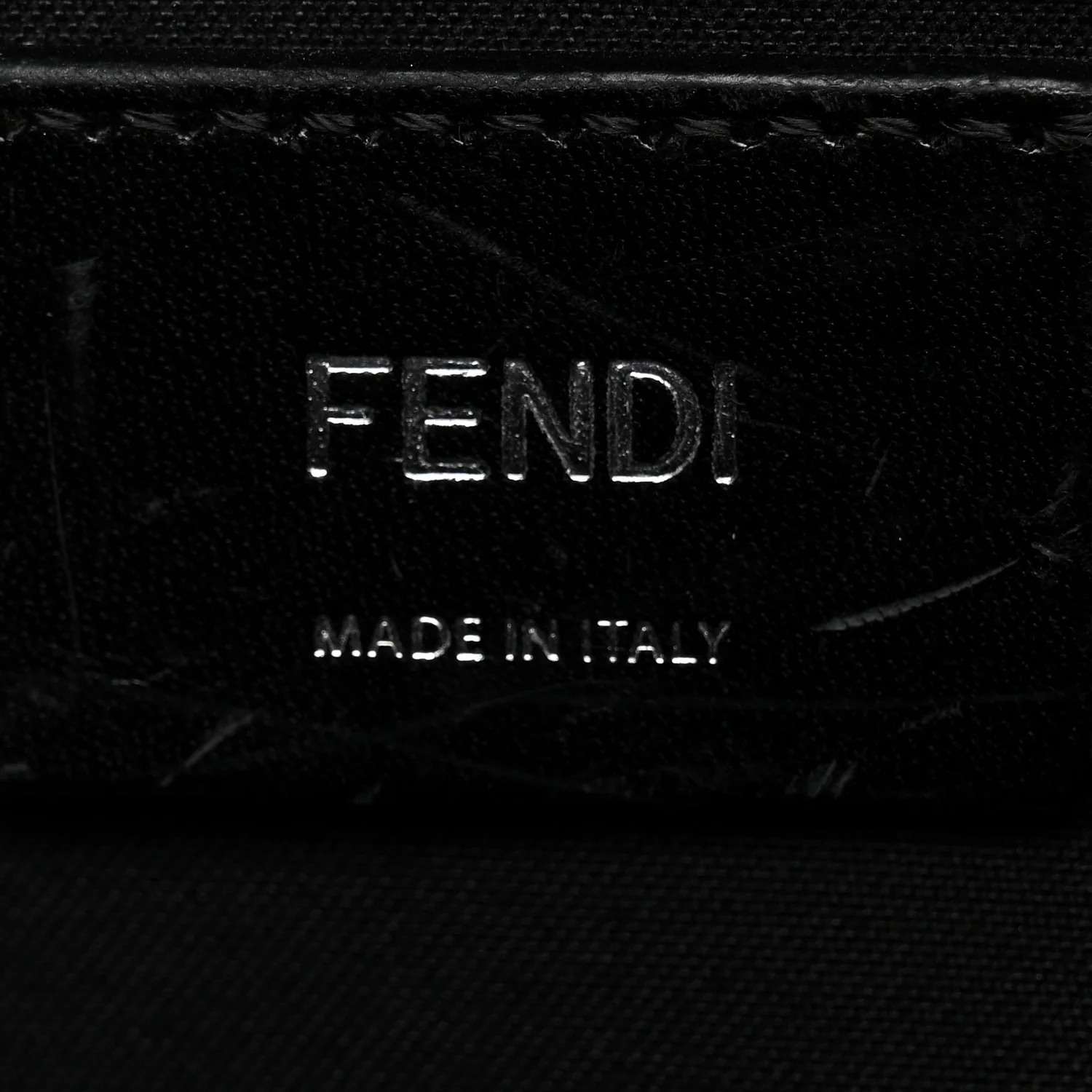 Vitello Century Bi-Color FF 1974 Embossed Belt Bag Maya Black - Image 6