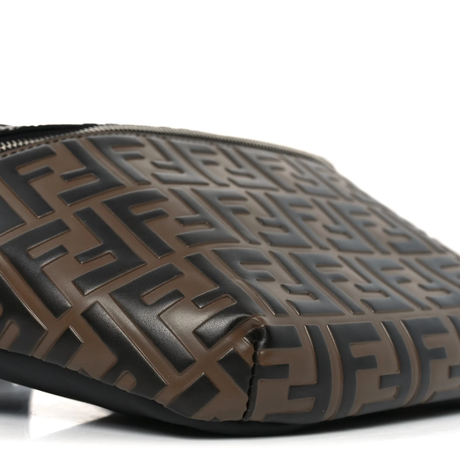 Vitello Century Bi-Color FF 1974 Embossed Belt Bag Maya Black - Image 9