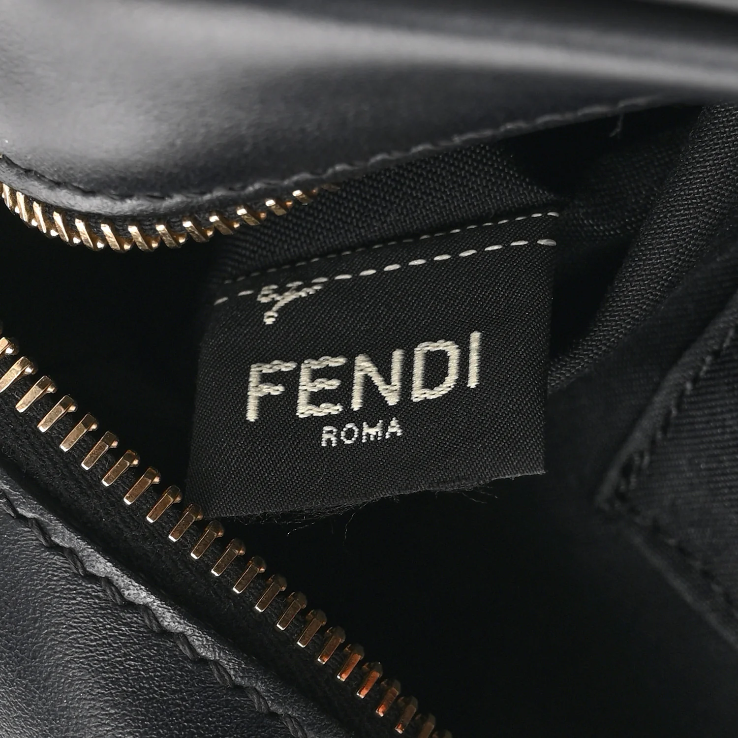 Vitello Century F is Fendi Bi-Color FF 1974 Embossed Camera Case Maya Black - Image 8