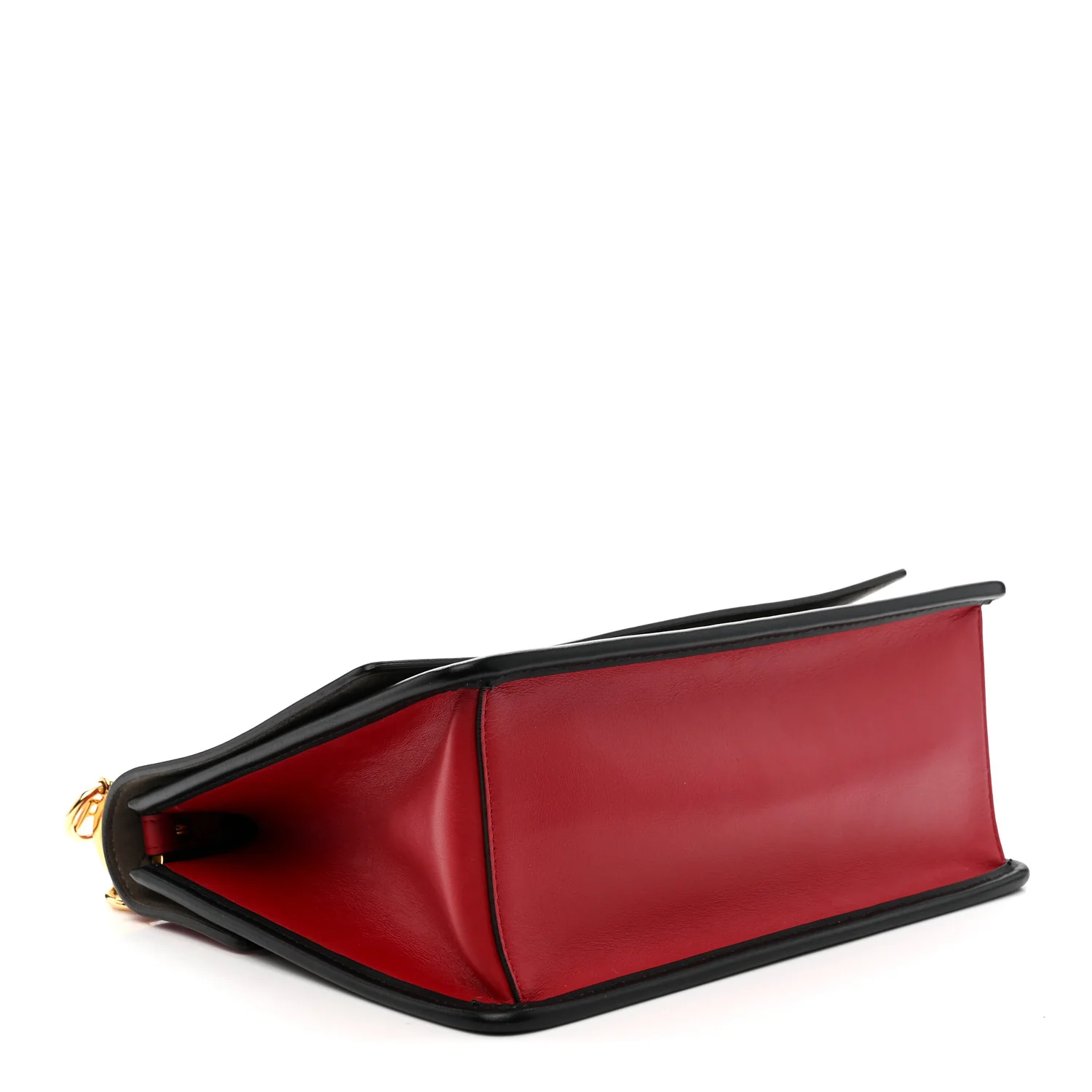 Vitello Century F is Fendi Bi-Color FF 1974 Embossed Kan I Shoulder Bag Fragola Maya Black - Image 4