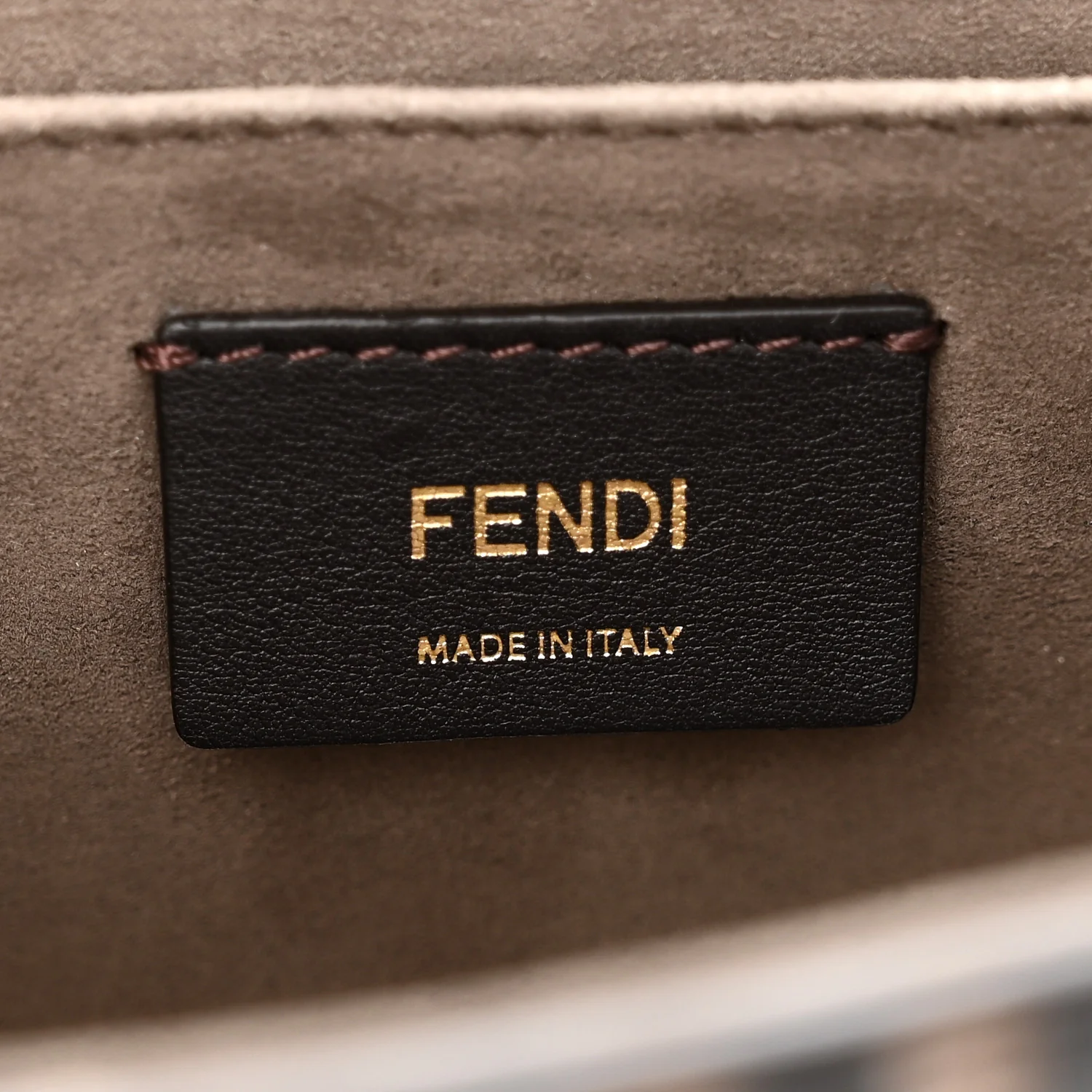 Vitello Century F is Fendi Bi-Color FF 1974 Embossed Kan I Shoulder Bag Fragola Maya Black - Image 6