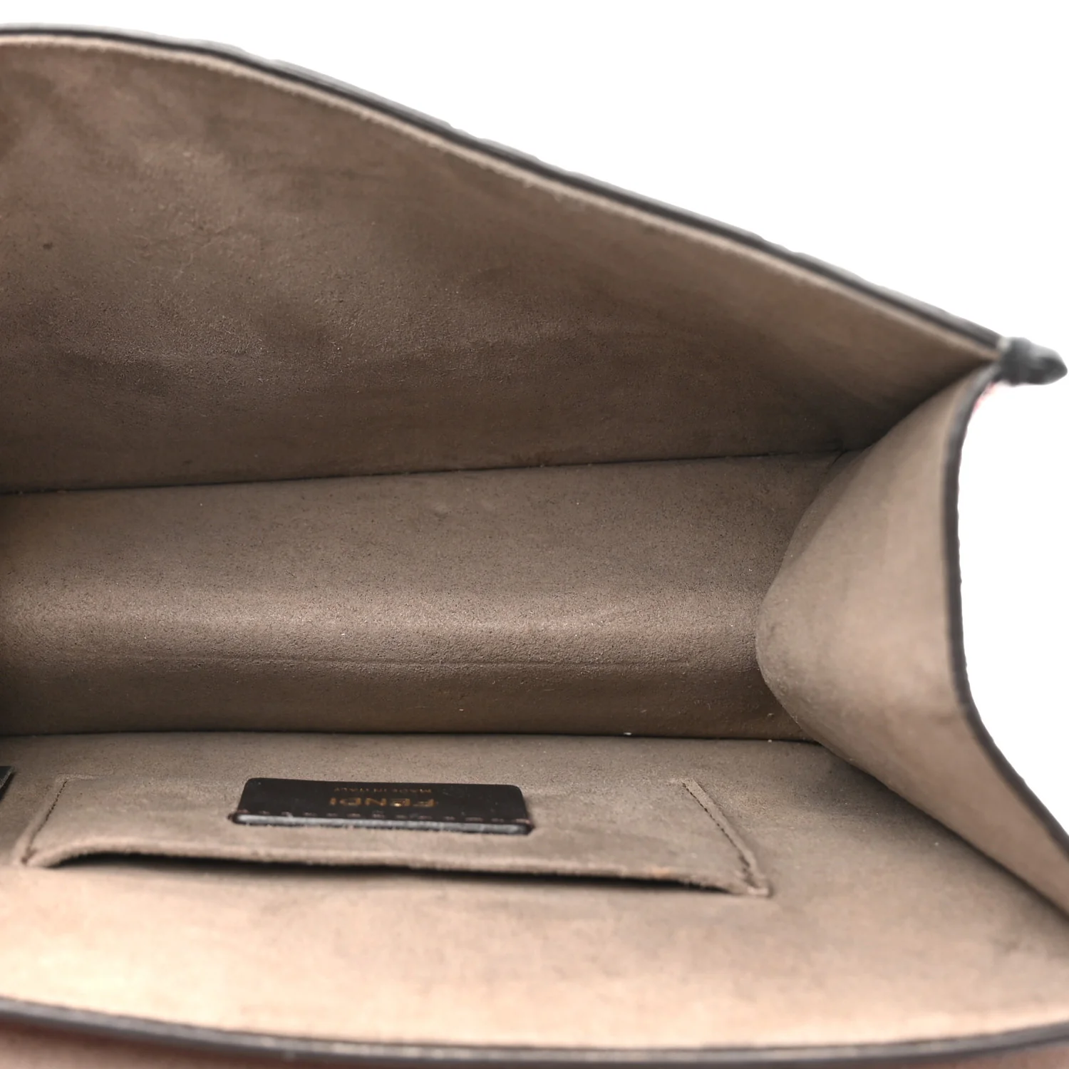 Vitello Century F is Fendi Bi-Color FF 1974 Embossed Small Kan I Shoulder Bag Fragola Maya Black - Image 5