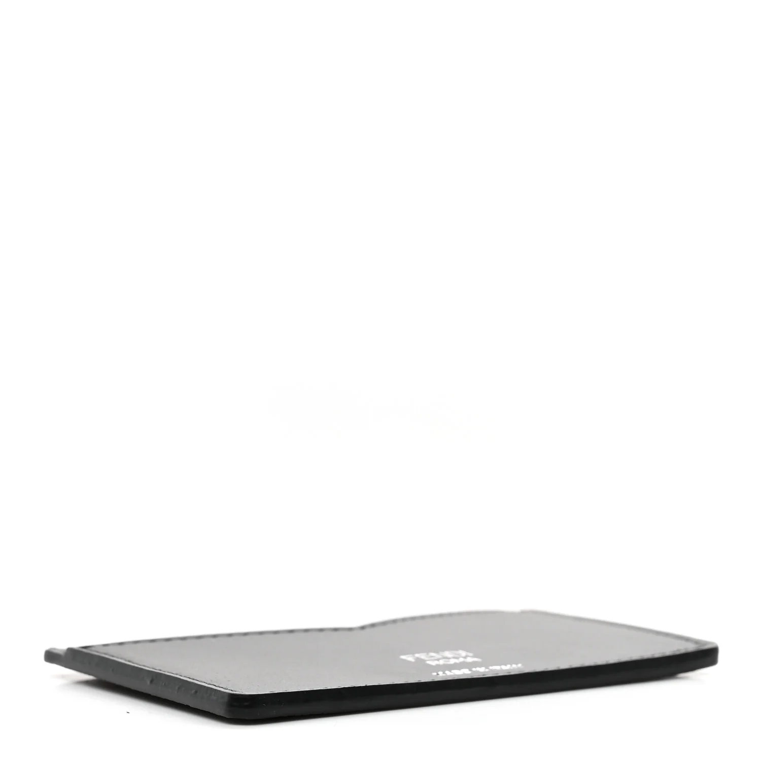Vitello Century Matte Glazed Fabric FF Card Holder Tobacco Black - Image 4