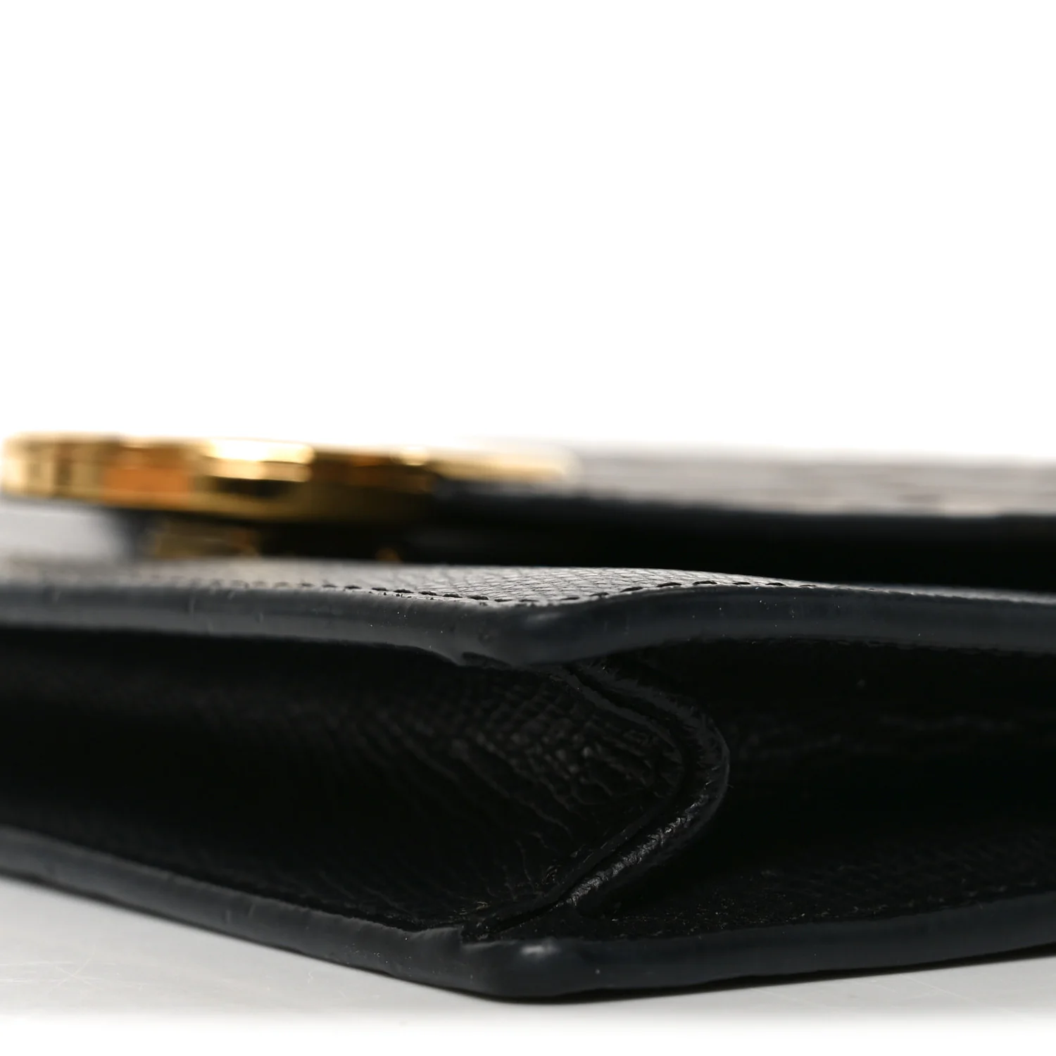 Vitello Cruise F is Fendi Bi-Color FF 1974 Embossed Medium Envelope Wallet On Chain Black Maya - Image 10