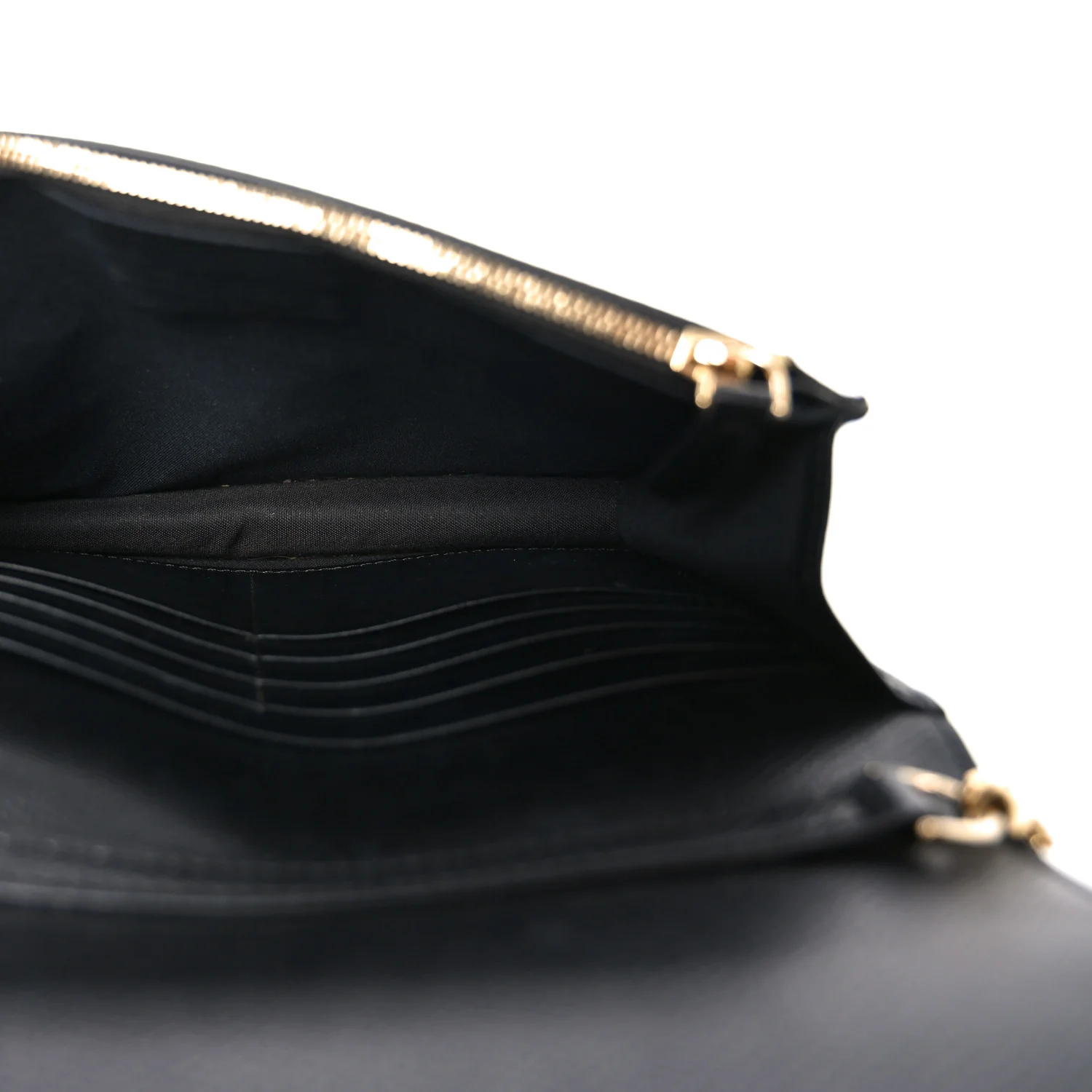 Vitello Cruise F is Fendi Bi-Color FF 1974 Embossed Medium Envelope Wallet On Chain Black Maya - Image 5