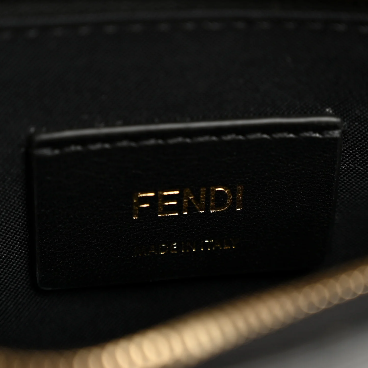 Vitello Cruise F is Fendi Bi-Color FF 1974 Embossed Medium Envelope Wallet On Chain Black Maya - Image 6