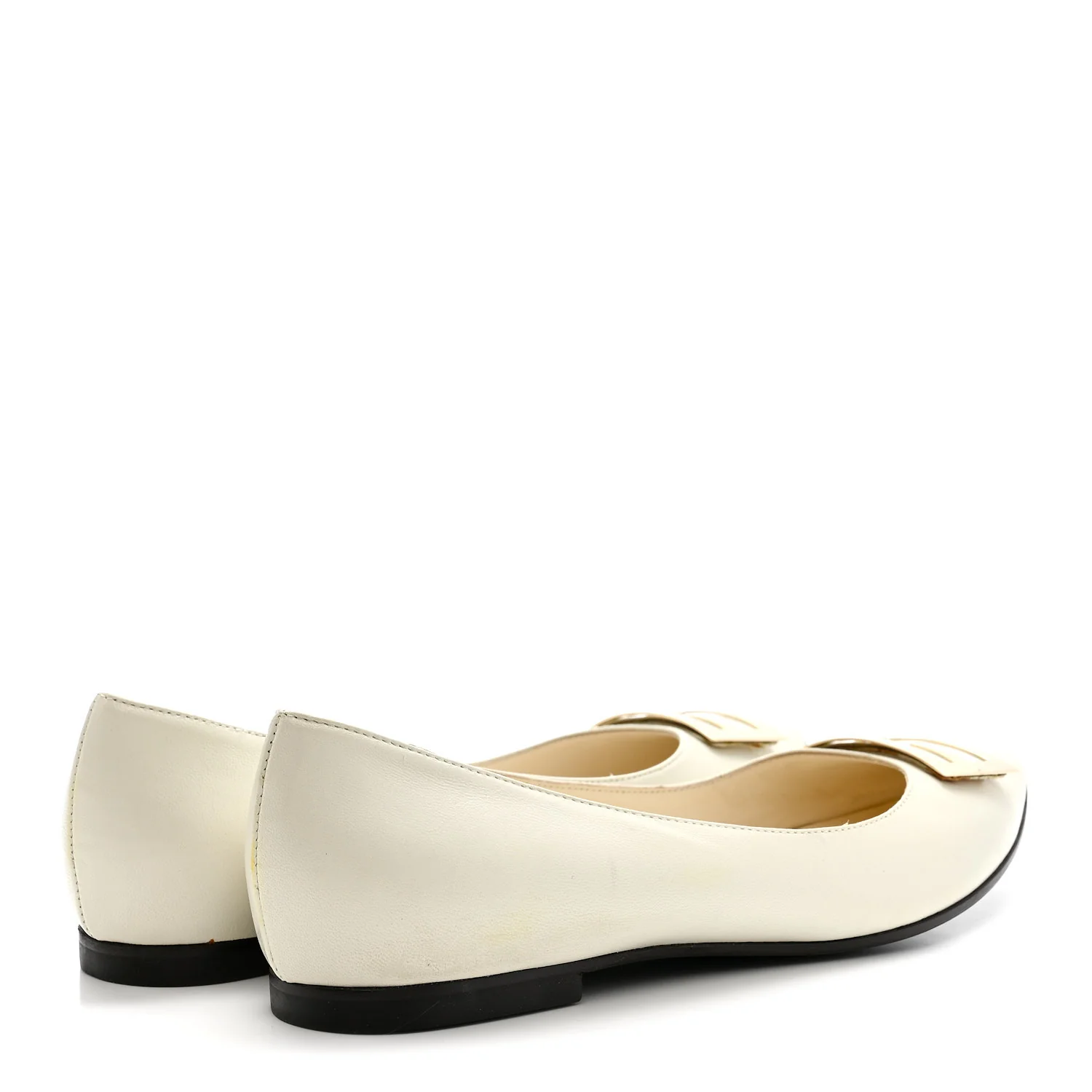 Vitello Cuoio FF Ballerina Flats 37.5 White - Image 5
